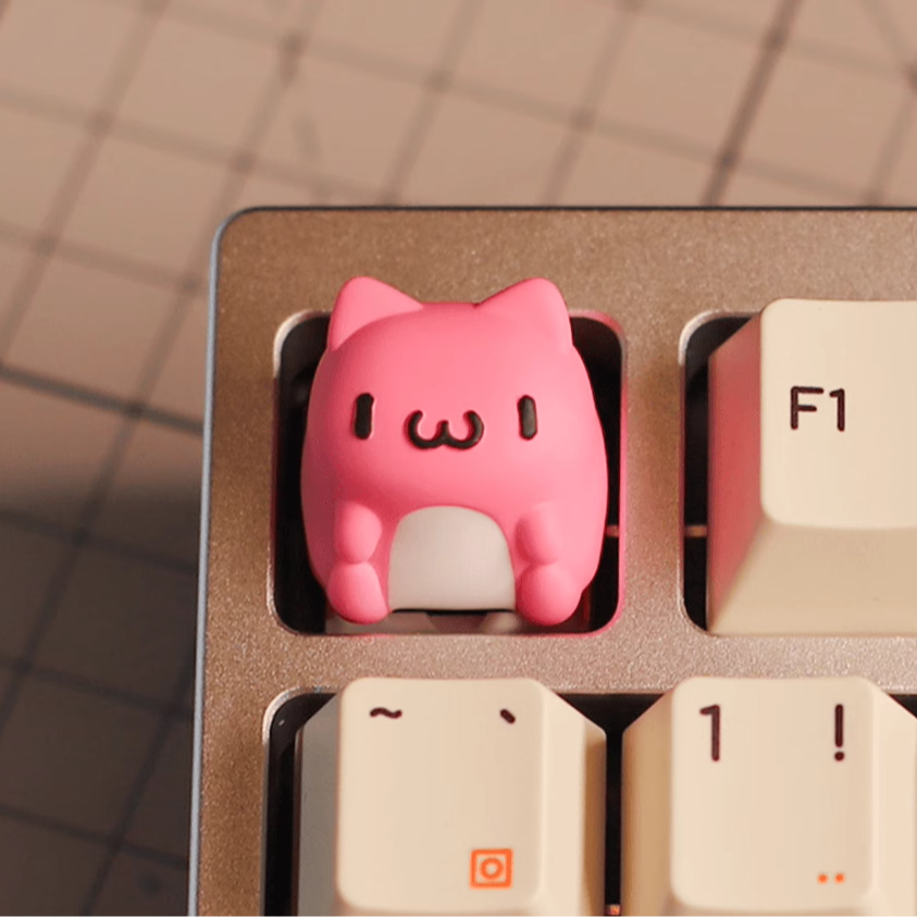 Custom Naughty Cat Resin Keycaps - Personalized Cute & Creative Keycaps for Mechanical Keyboards - Perfect for Gamers, Typists & Cat Lovers