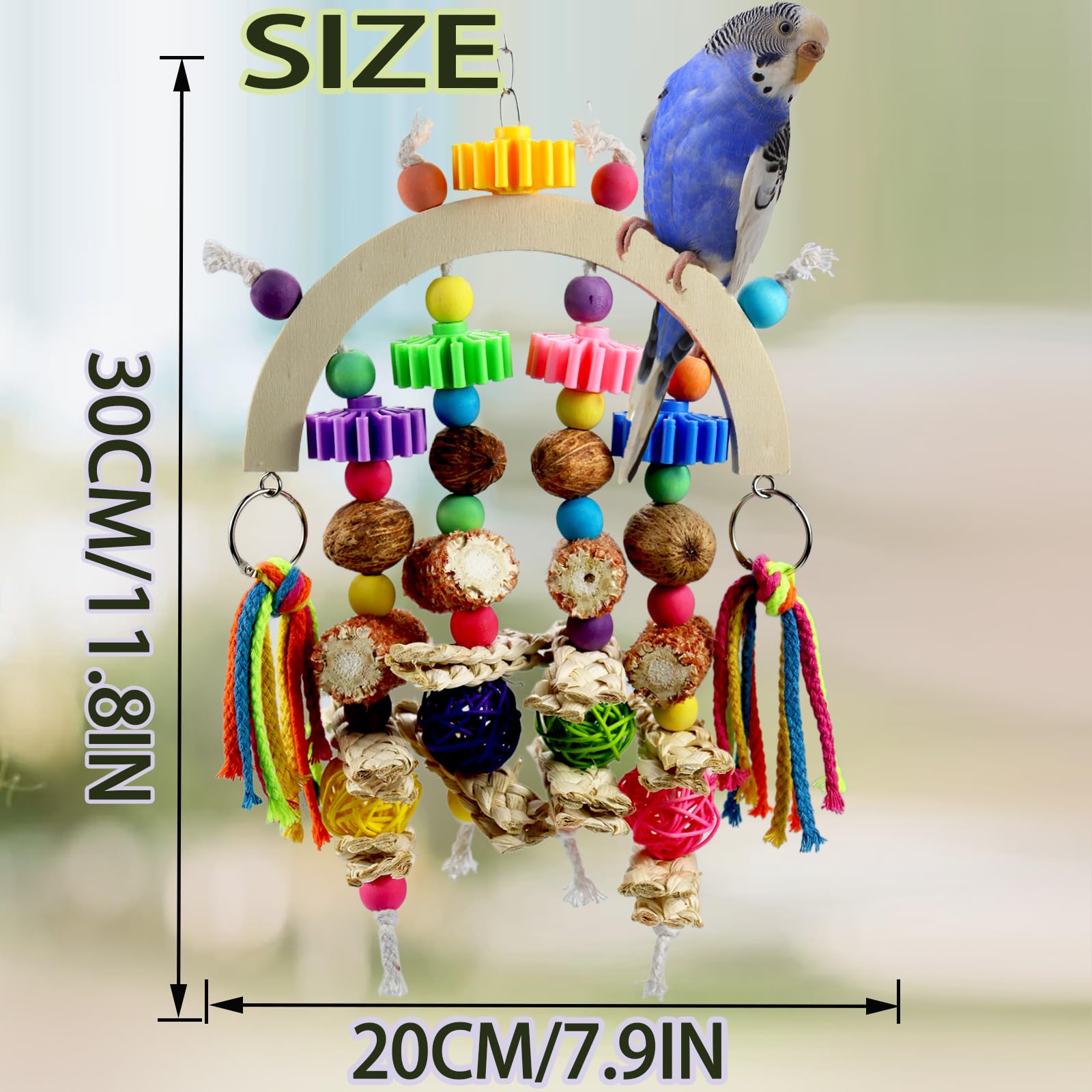 Natural Corncob Wood Mango Chew Bird Toys for African Grey Parrots, Sun Conures, Lovebirds & Small Parakeets - Durable & Safe Parrot Chewing Toys for Beak Exercise & Mental Stimulation - Perfect for Cage Play, Training & Enrichment Activities