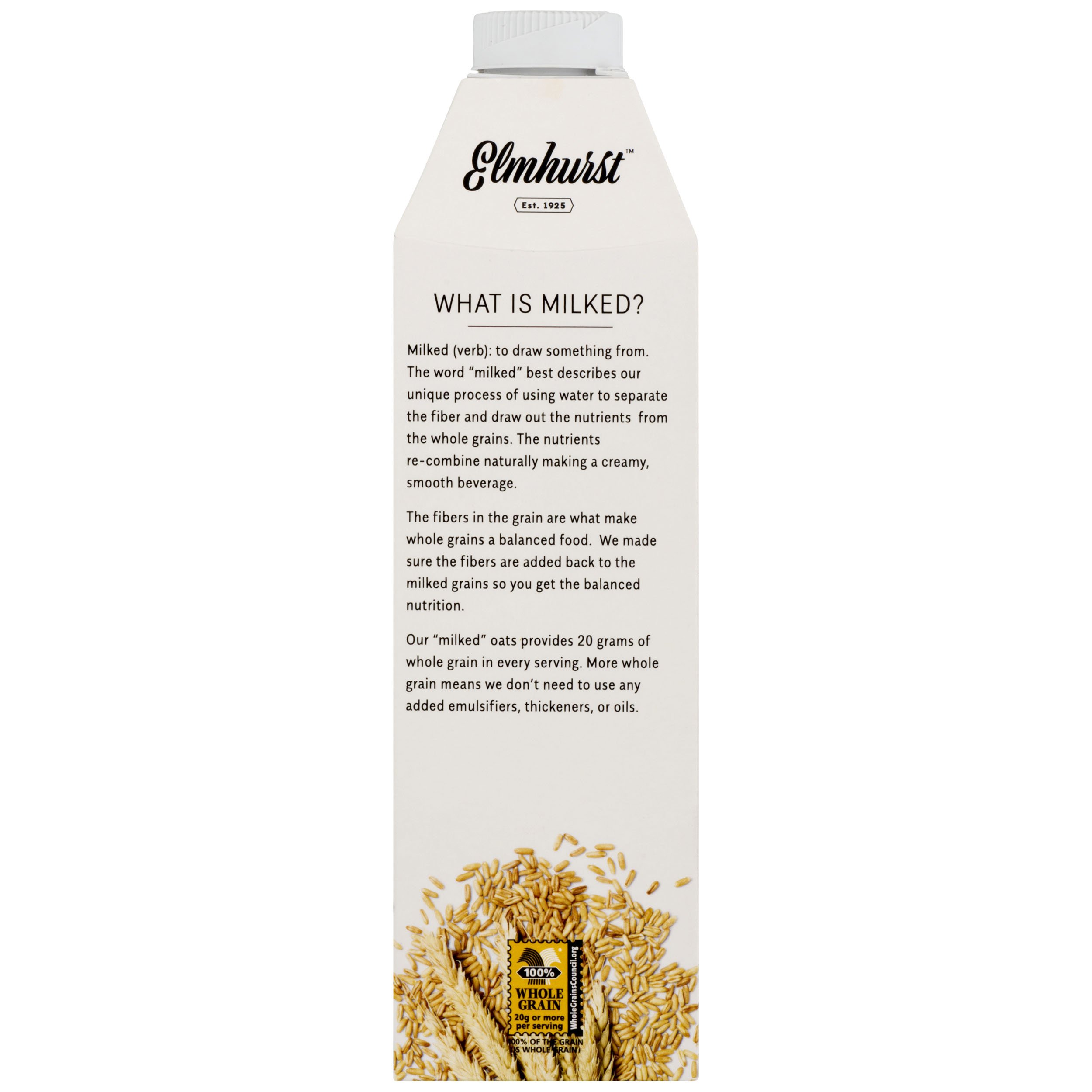 ELMHURST Milked Oats - 32 Fl Oz (Pack of 1) | Dairy-Free Oat Milk for Coffee, Cereal & Smoothies | Vegan, Gluten-Free Plant-Based Milk Alternative