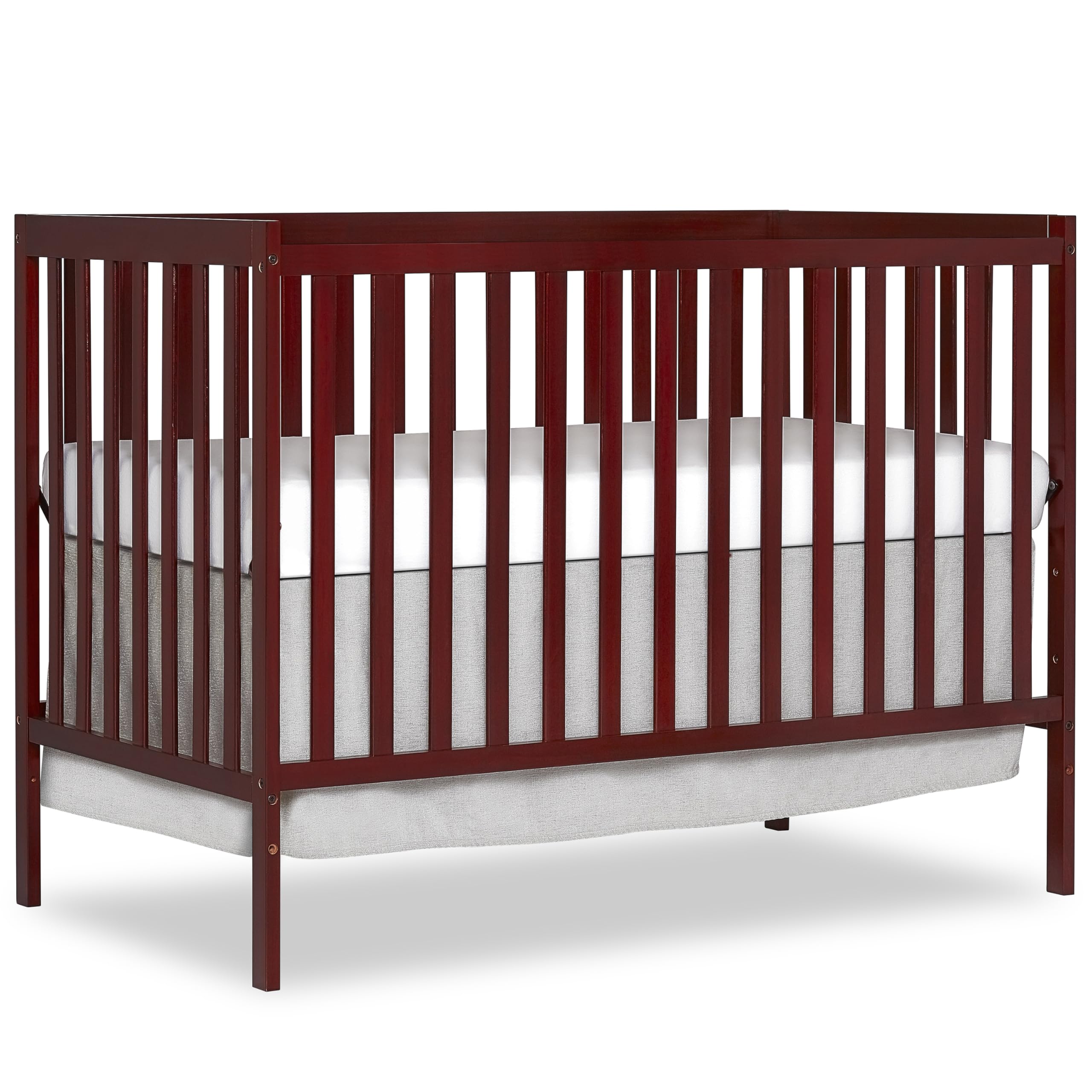 Dream On Me Synergy 5-in-1 Convertible Crib - Cherry Finish | JPMA & Greenguard Gold Certified | Solid Reclaimed New Zealand Pine Wood | 3 Adjustable Mattress Heights | Perfect for Nursery, Toddler Room & Guest Bedroom
