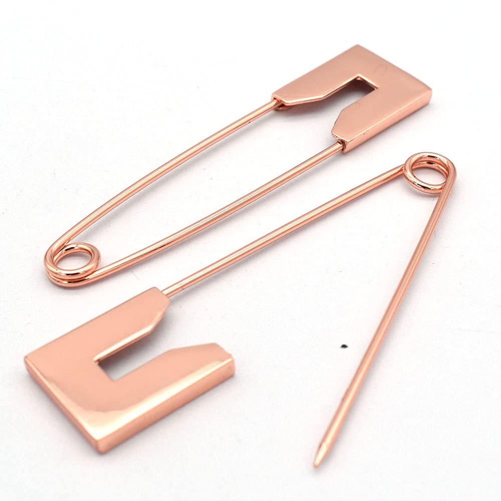 Rose Gold Safety Pins 80mm - 8pcs for Shawls & Crafts