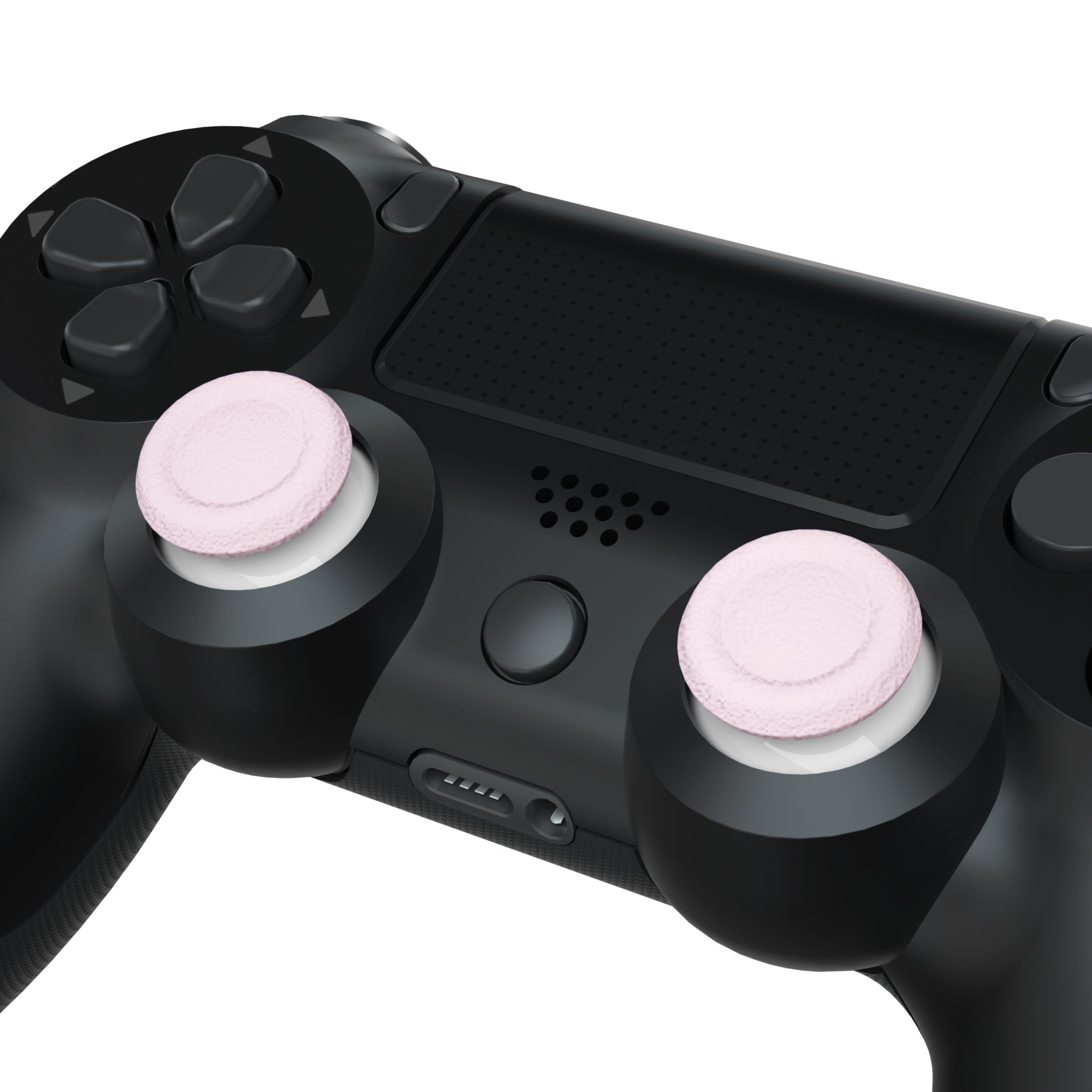 eXtremeRate Cherry Blossom Pink & White Dual Color 3D Replacement Joystick Thumbsticks for PS4 Slim/Pro Controller - Includes Phillips Screwdriver | Enhanced Grip for Gaming | Perfect for FPS, Racing & Action Games (Model P4J0129)