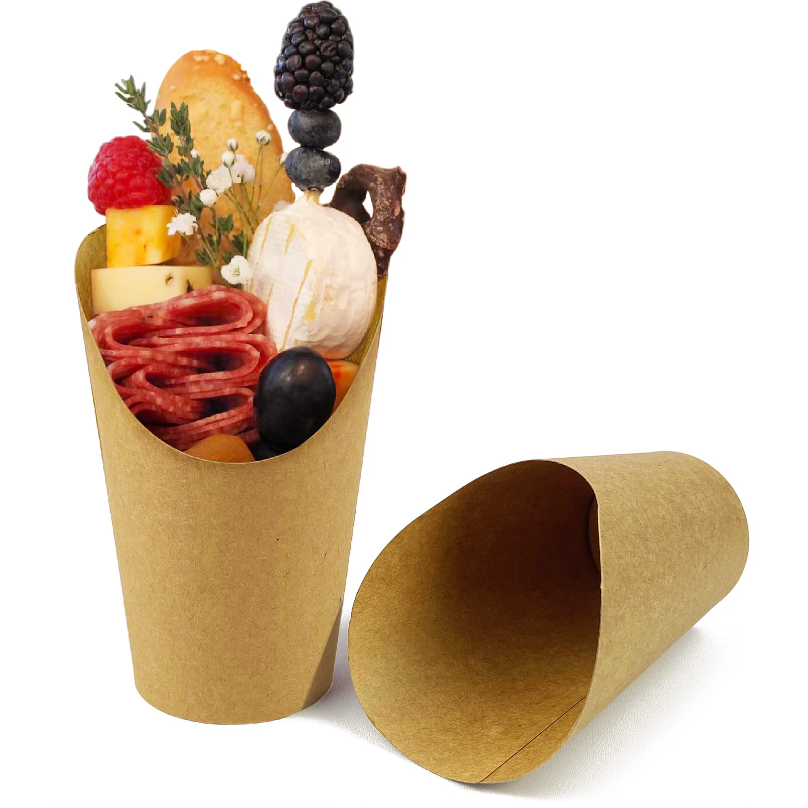 50 Pcs Disposable French Fry Holders - 14oz Paper Charcuterie Cups for Parties, Picnics & Events | Perfect for Snacks, Appetizers & Finger Foods