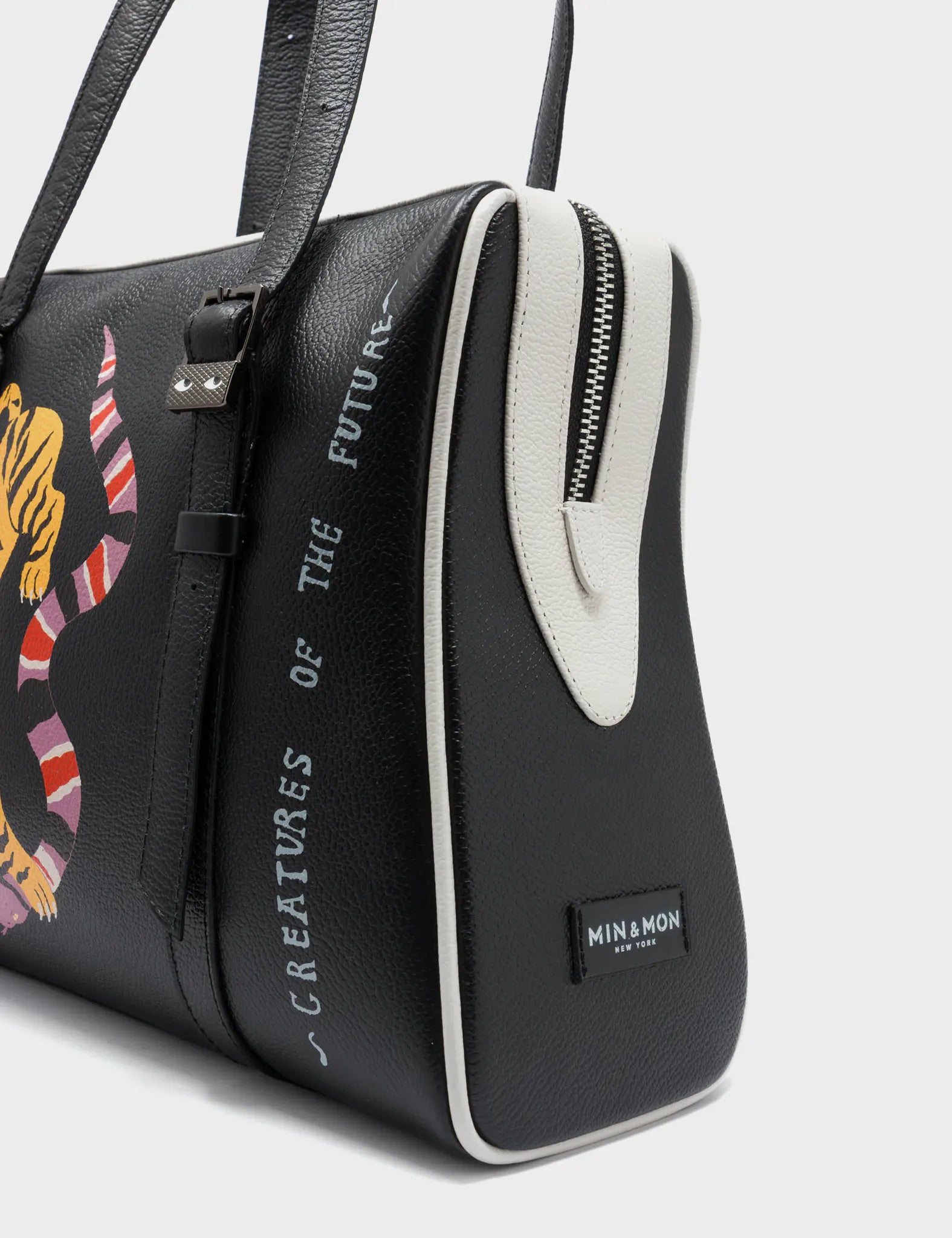 Esther Black Satchel Bag - Creatures of the Future Design Handbag for Women | Stylish Crossbody Purse for Work, Travel & Everyday Use