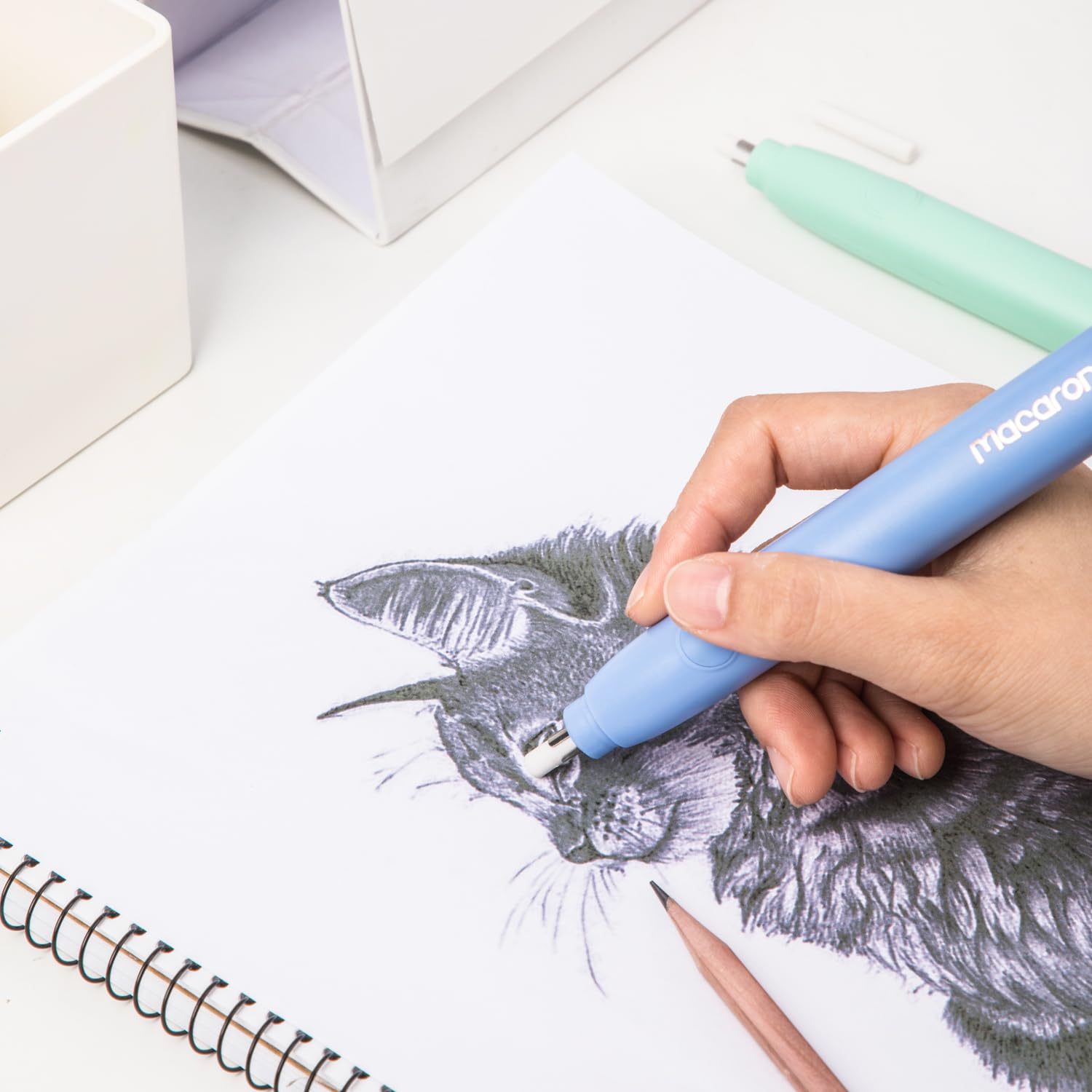 2PCS Electric Eraser Kit with 40 Refills - Battery Powered Eraser for Artists, Drawing, Sketching & Drafting | Perfect for Art Class, Studio Work & Professional Sketching