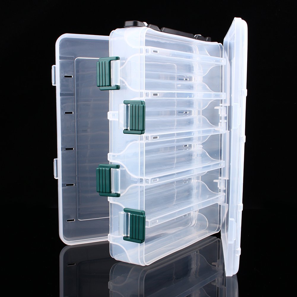 VGEBY1 Double Sided Fishing Tackle Box - Plastic Storage Organizer with Compartments for Hooks, Lures & Gear - Perfect for Outdoor Fishing, Camping & Boat Trips