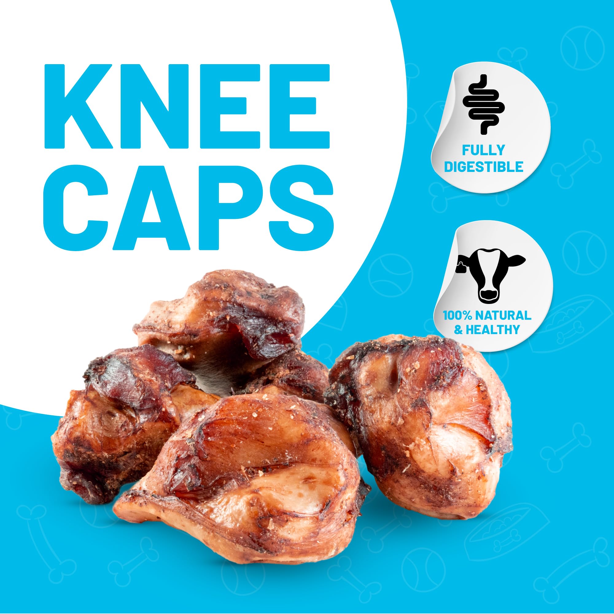 Premium Smoked Beef Knee Caps Dog Treats - 6 Count All-Natural Long-Lasting Chews for Aggressive Chewers - High Protein, Low Fat Dog Bones - Sitka Farms (Perfect for Training Rewards & Dental Health)