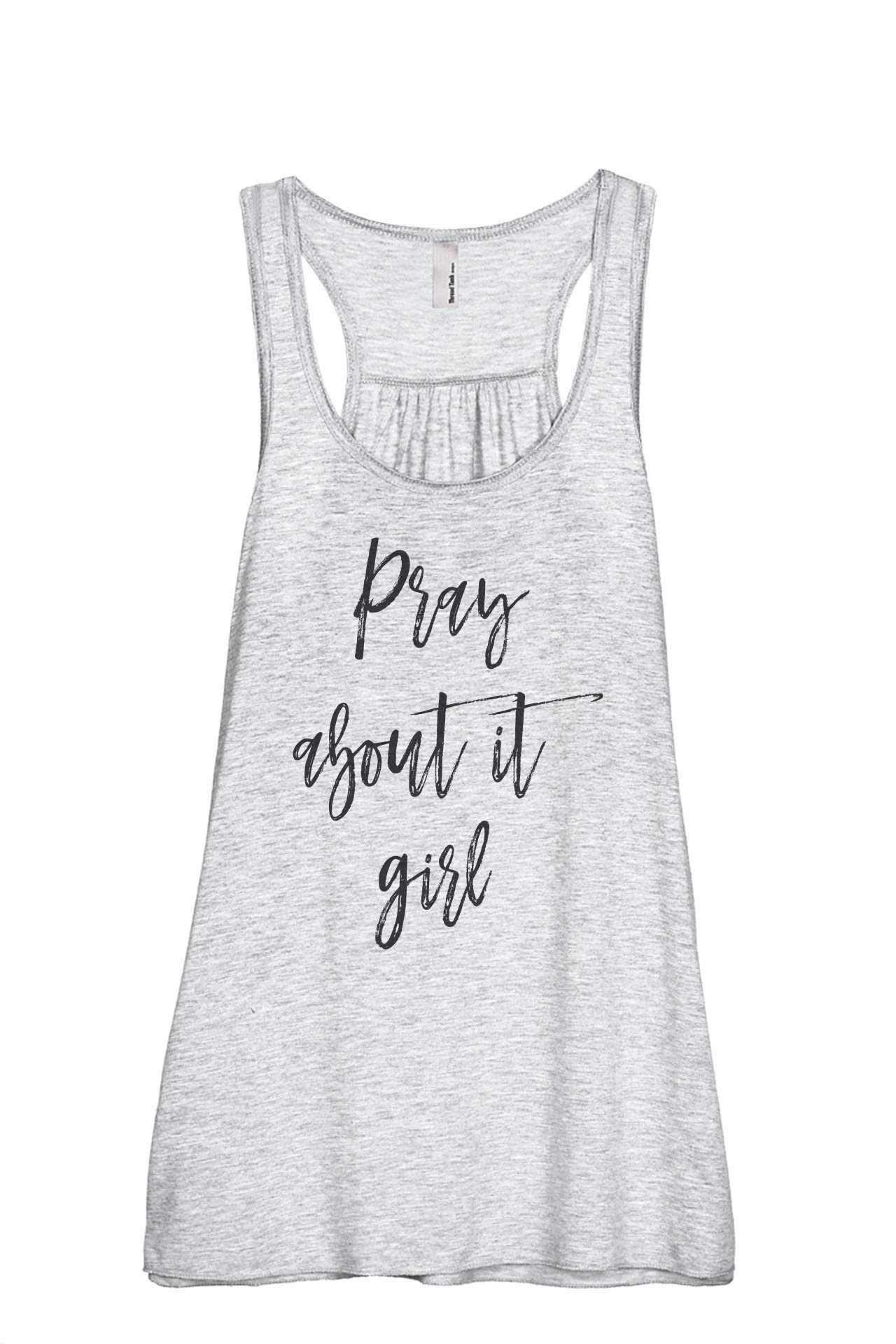 Pray About It Girl Women's Sleeveless Flowy Racerback Tank Top - Casual Summer Tops for Women, Perfect for Yoga, Beach & Everyday Wear