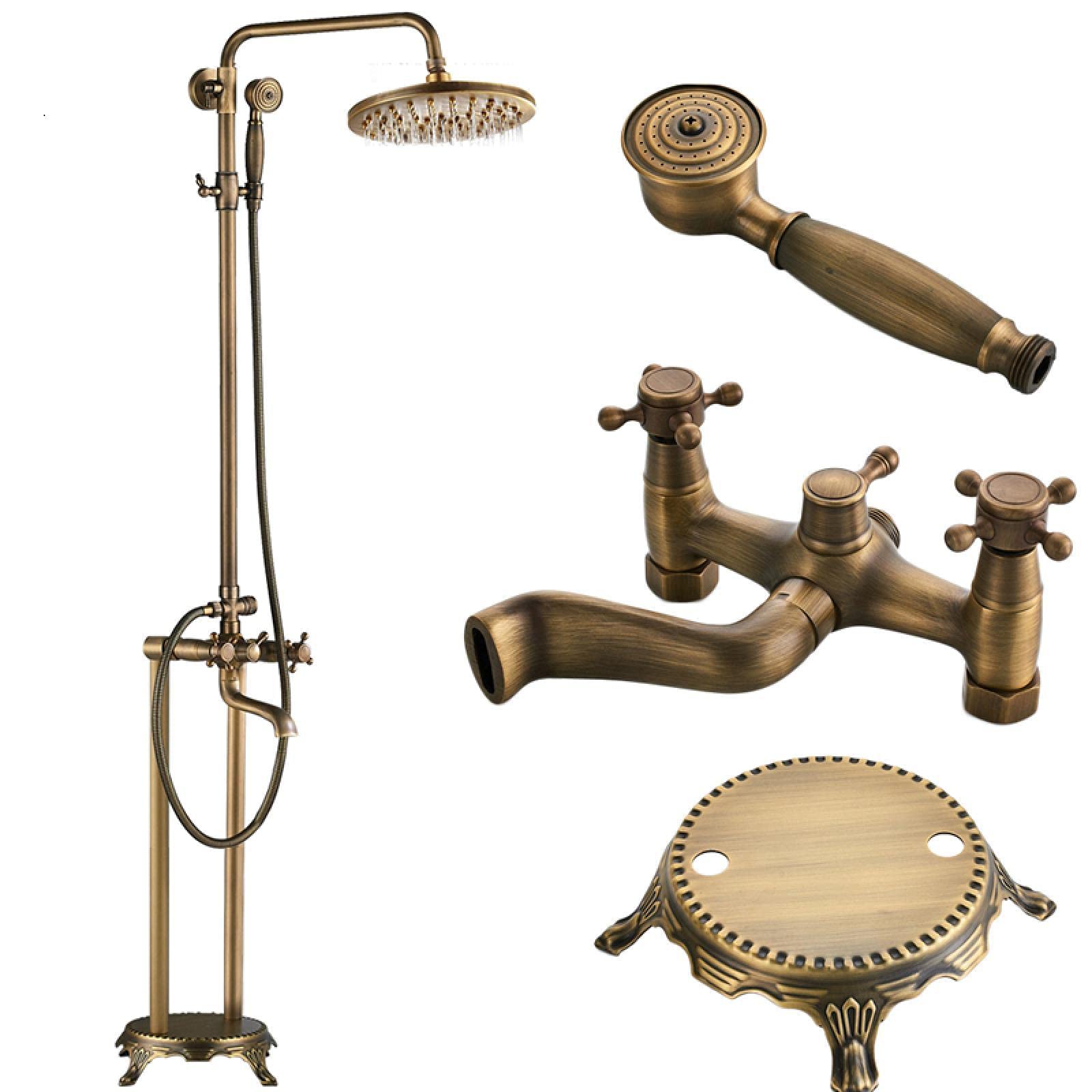 Vintage Style Floor Mounted Clawfoot Tub Faucet with 8