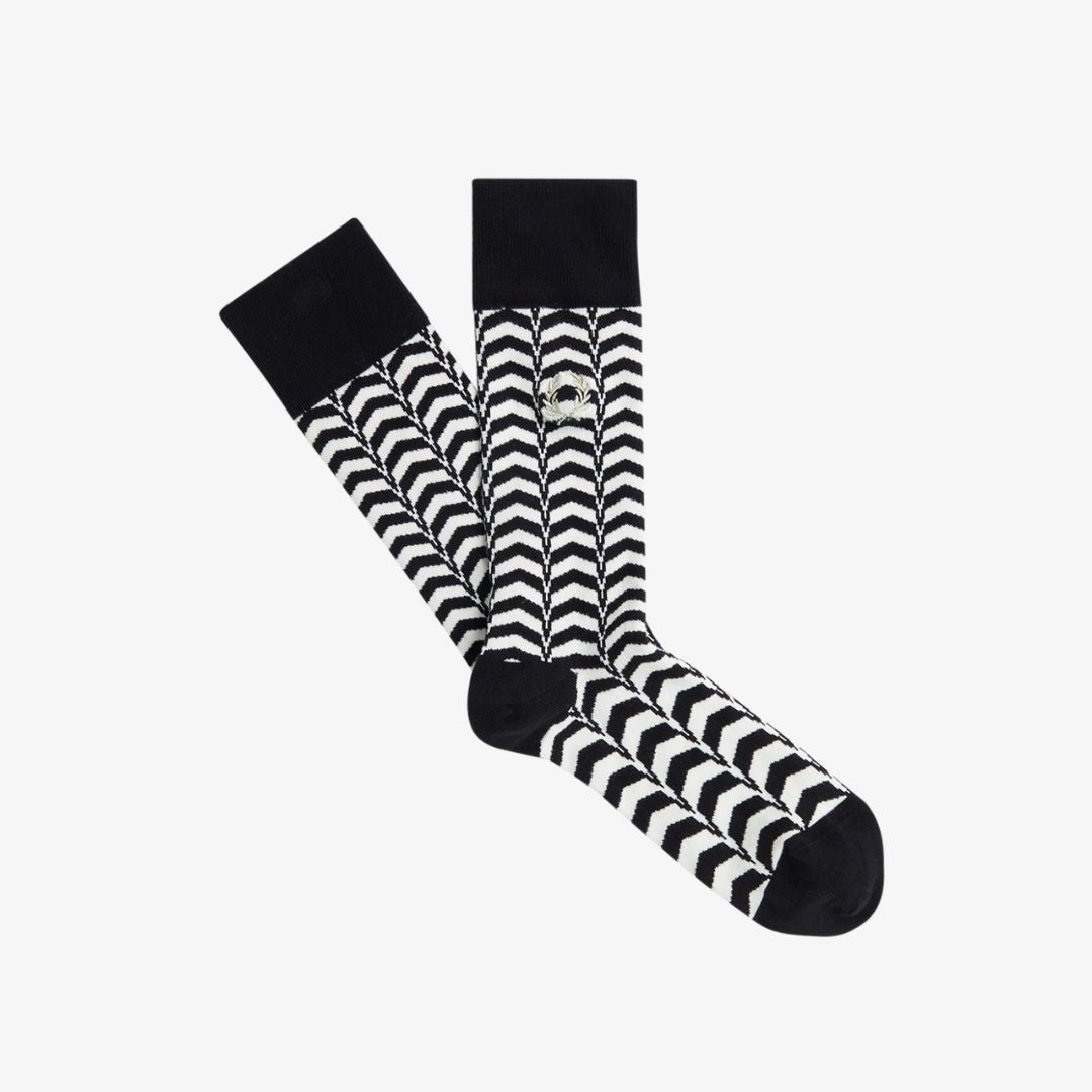 Abstract Print Socks for Men & Women - Stylish Black & Warm Grey Crew Socks - Soft Cotton Blend for Casual Wear, Work & Gifting