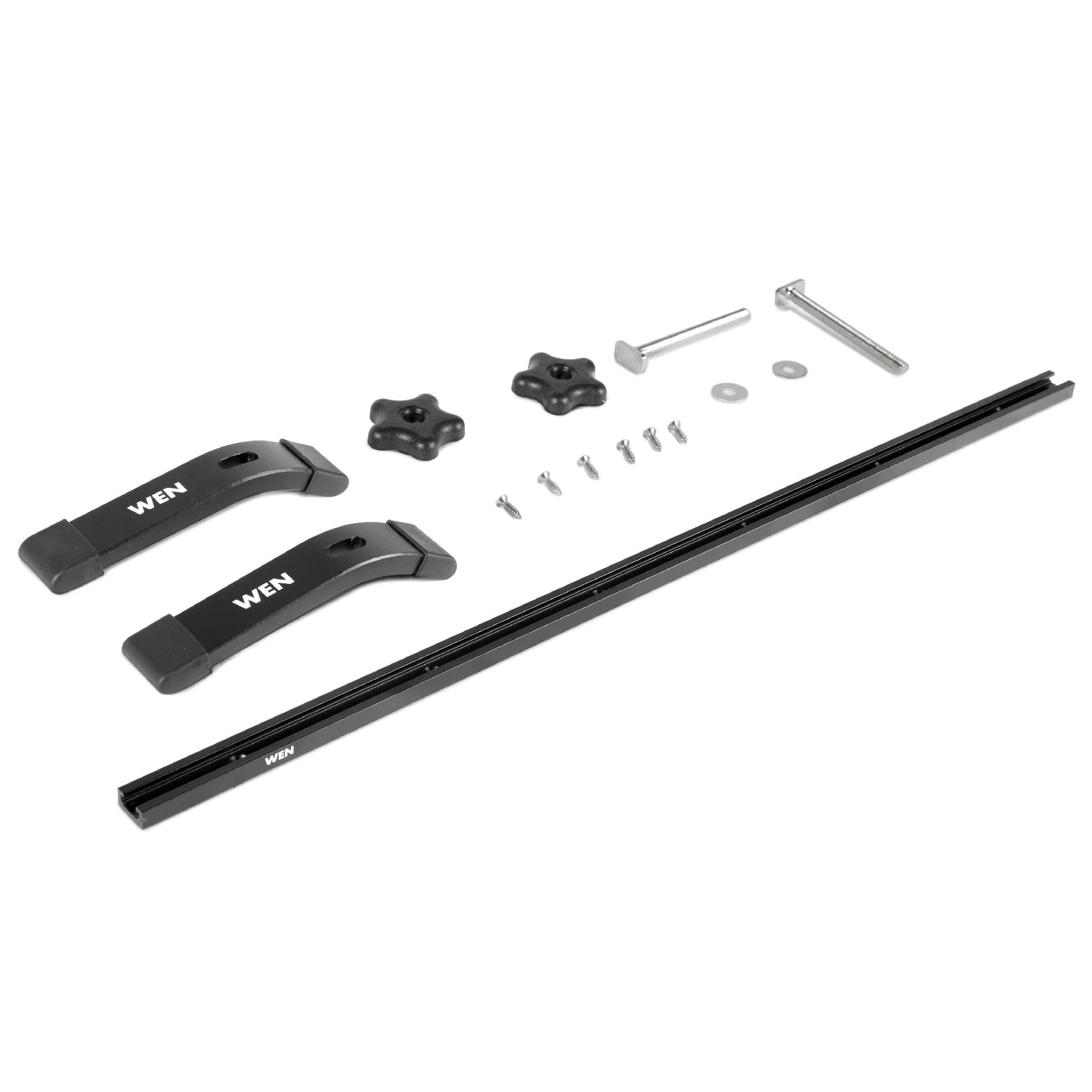 WEN WAT241 24-Inch Universal T-Track and Hold Down Clamps Kit for Woodworking - Perfect for Router Tables, Workbenches, and DIY Wood Projects