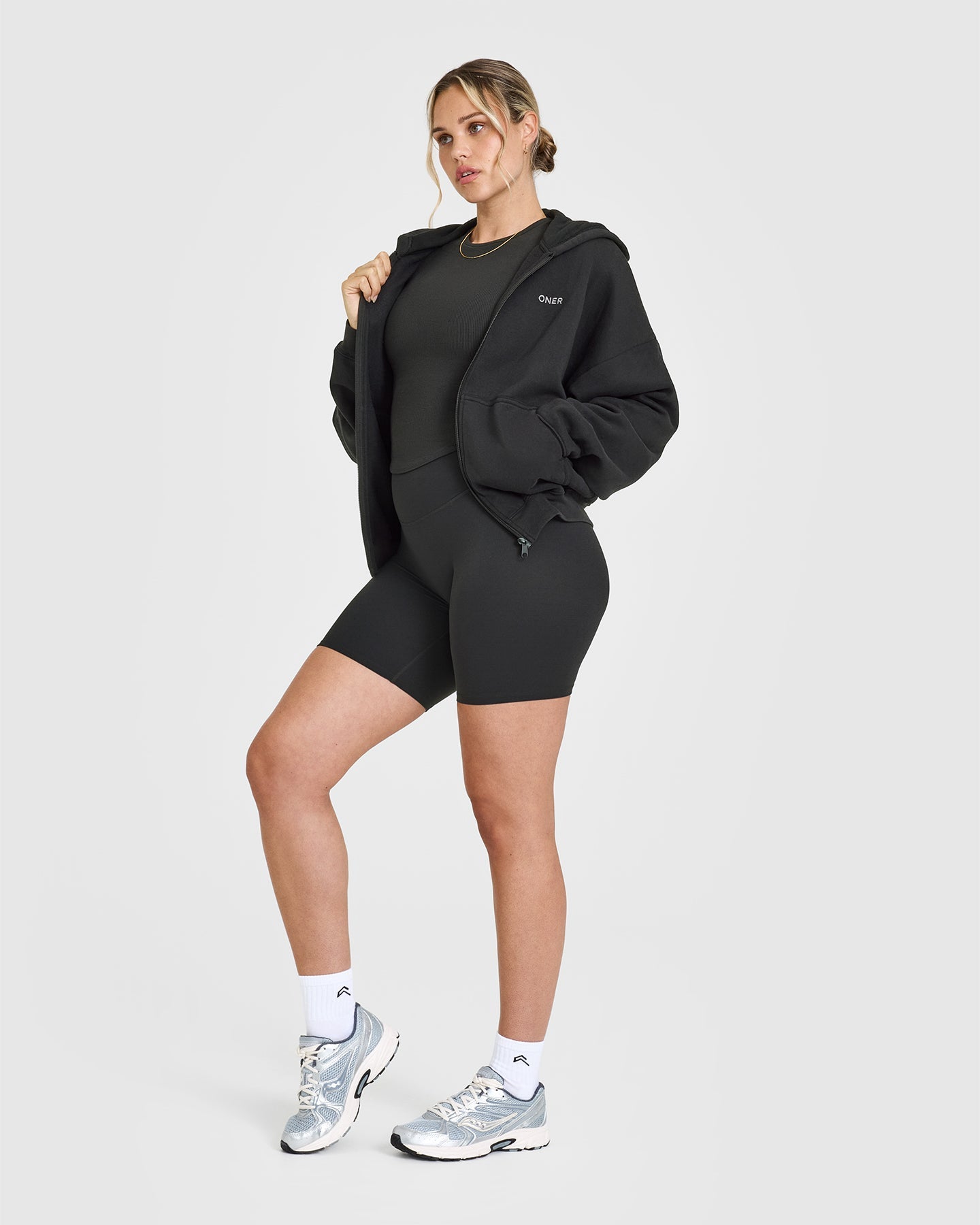 Mid Weight Zip Through Hoodie - Soft Black Fleece Pullover for Men & Women | Cozy Casual Wear for Outdoor Activities & Lounge