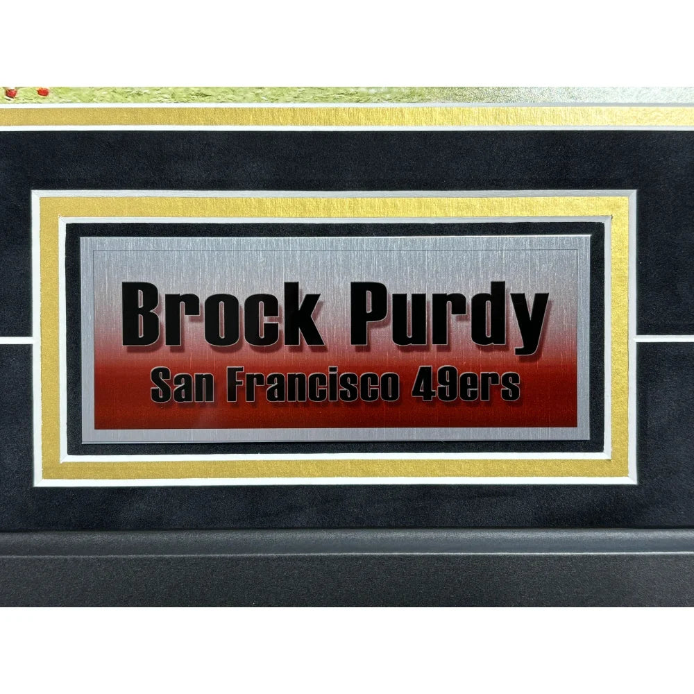 Brock Purdy Autographed San Francisco 49ers 11x14 Framed Photo - BAS Certified Signed Memorabilia for NFL Fans, Man Cave & Sports Collectors