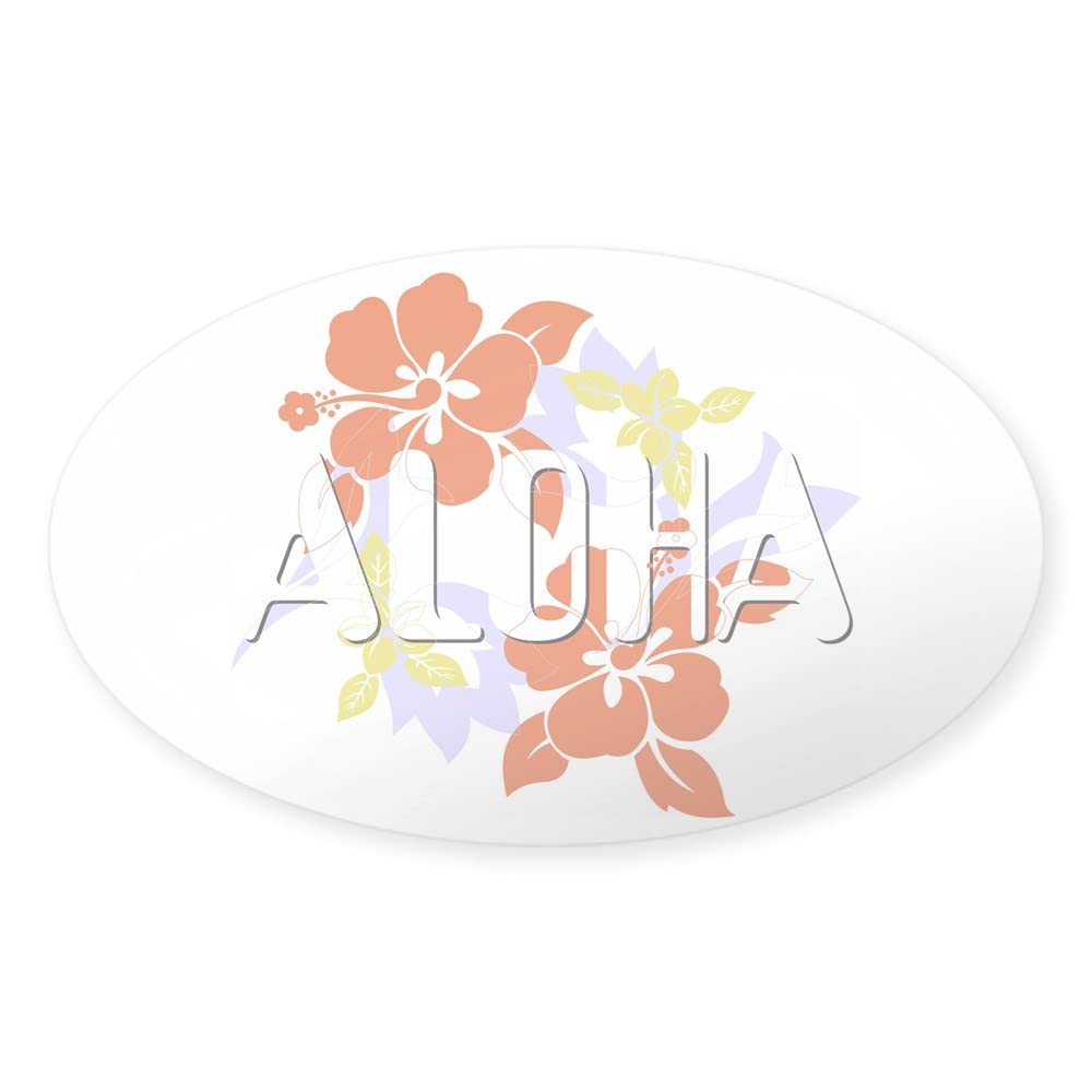 Aloha Oval Sticker - Premium Euro Oval Car Decal for Bumpers, Windows & Laptops - Hawaiian Themed Vinyl Decoration for Cars, Vehicles & Personal Items