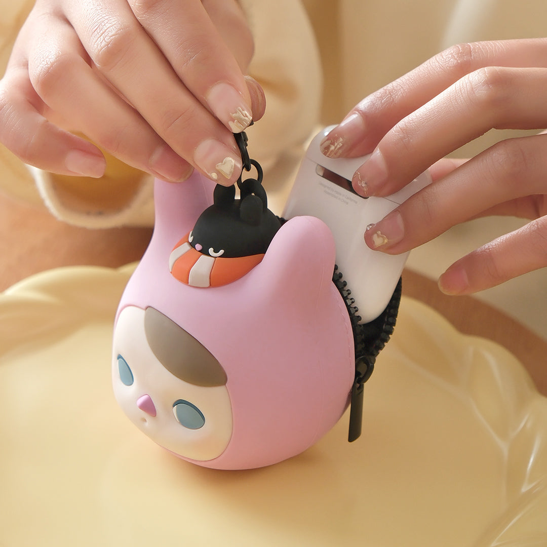POP MART Pucky Rabbit Cafe Series Cute Wireless Earbuds Case - Perfect for AirPods Pro/1/2/3 & Galaxy Buds - Stylish Protection for Coffee Lovers & Anime Fans