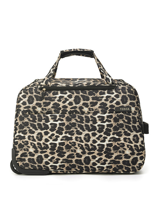 Tosca AIR5055 WB E SO LITE Onboard Wheel Bag - Leopard Print Carry-On Luggage for Air Travel, Lightweight & Durable Suitcase for Business Trips & Vacations