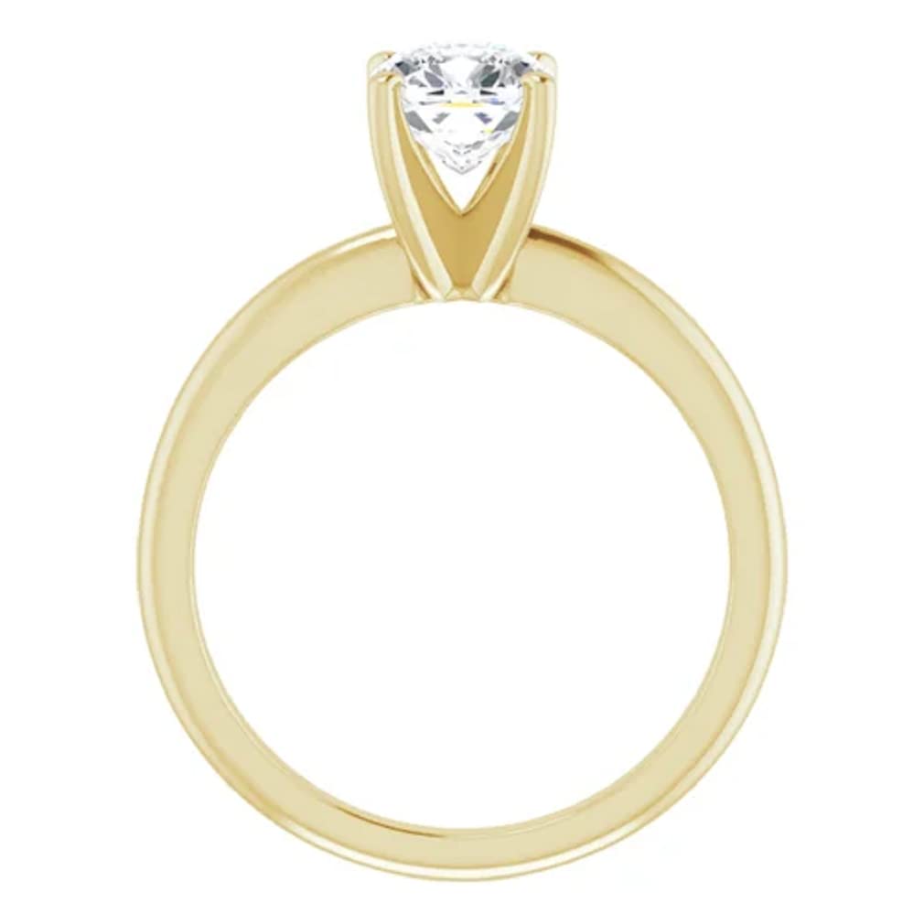 10K Solid Yellow Gold Handmade Engagement Ring - 1 CT Cushion Cut Moissanite Diamond Solitaire Wedding Ring for Women | Perfect for Proposals, Anniversaries & Bridal Jewelry Gifts