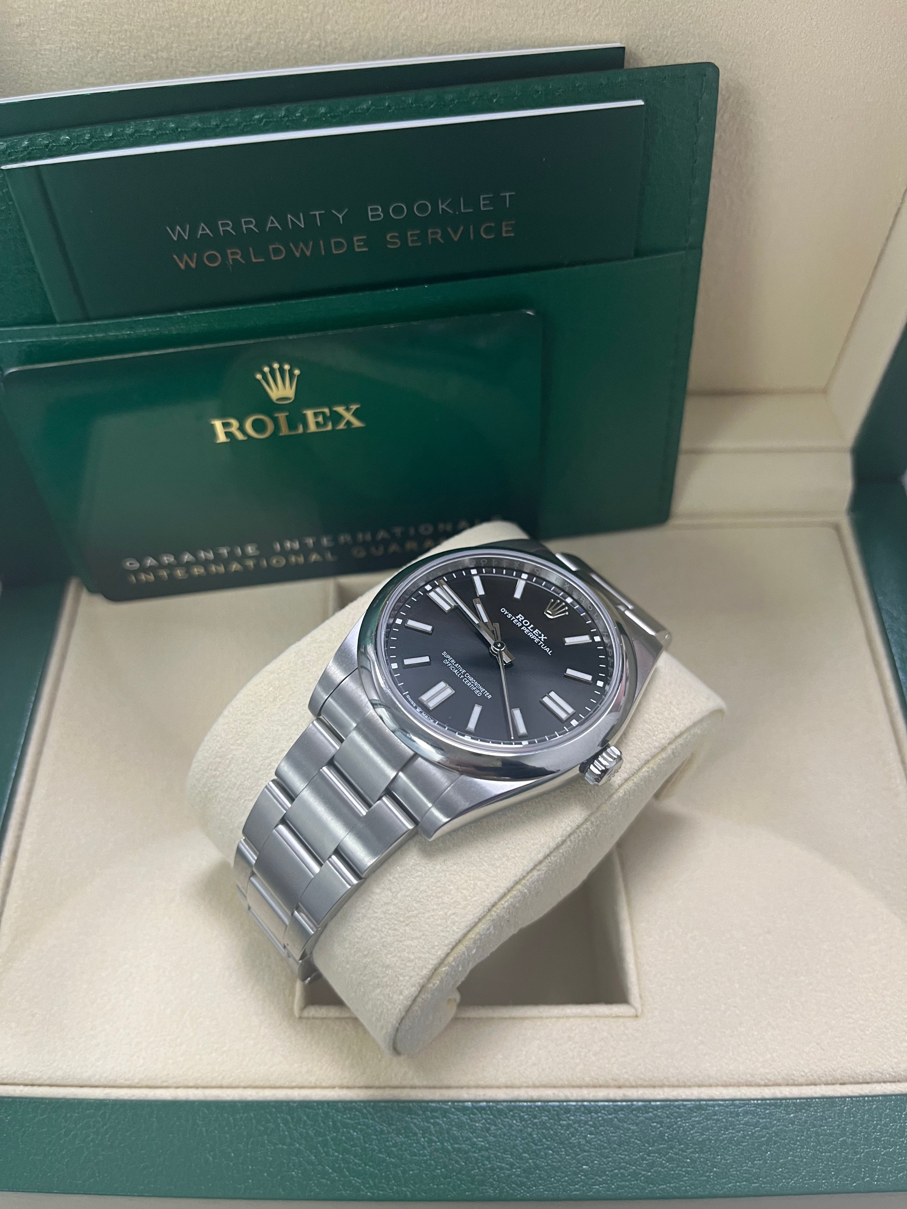 Rolex Oyster Perpetual 41mm Men's Watch - Black Dial Stainless Steel Automatic 124300 | Luxury Dress Watch for Business, Formal Events & Everyday Wear