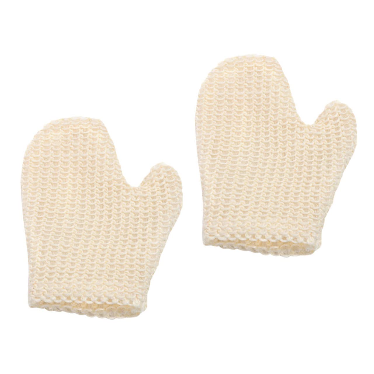 FRCOLOR 2-Pack Exfoliating Bath Gloves - Premium Loofah & Sisal Body Scrub Mitts for Deep Cleansing, Dead Skin Removal & Spa Treatment - Soft Shower Gloves for Women & Men - Perfect for Home, Gym & Luxury Bath Time Relaxation