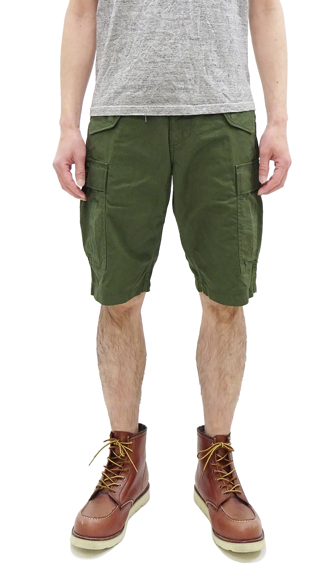 TOYS McCOY Men's Cargo Shorts - Classic US Army Fatigue Inspired Casual Short Pants TMP1802-160 in Olive Green | Perfect for Outdoor Adventures, Hiking & Casual Wear