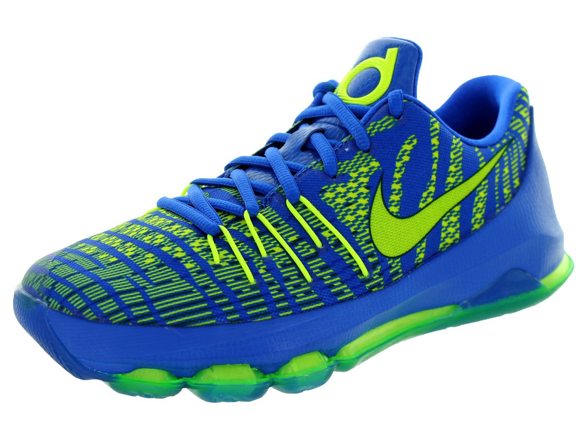 Nike KD 8 (GS) Hyper Cobalt/Volt/Deep Royal Blue Basketball Shoes for Kids - Youth Size 4 US | Lightweight Performance Sneakers for School Sports & Outdoor Play