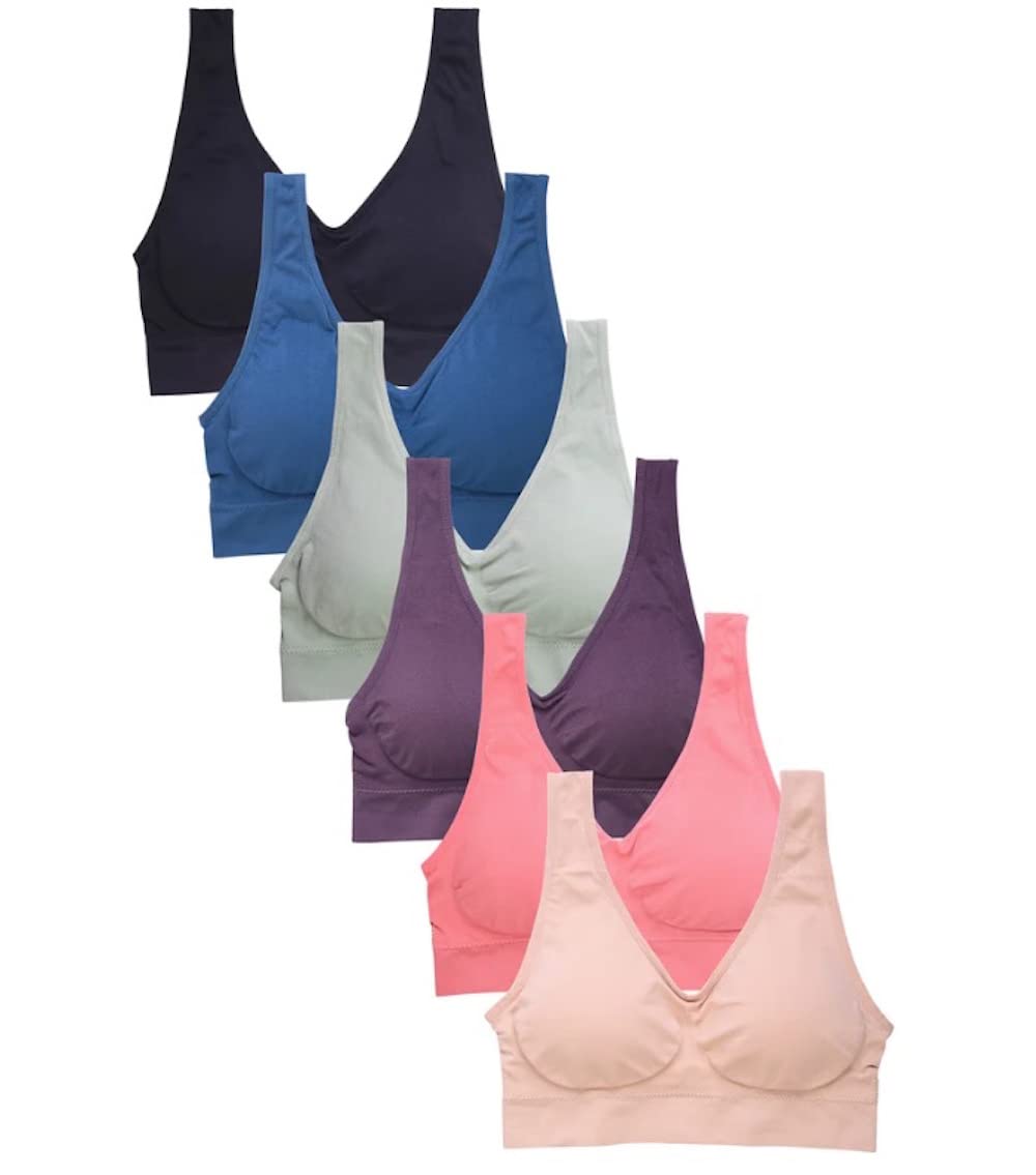 High-Quality Women's 6-Pack Sports Bras - Breathable, Supportive & Comfortable for Yoga, Running, Gym Workouts & Active Lifestyles
