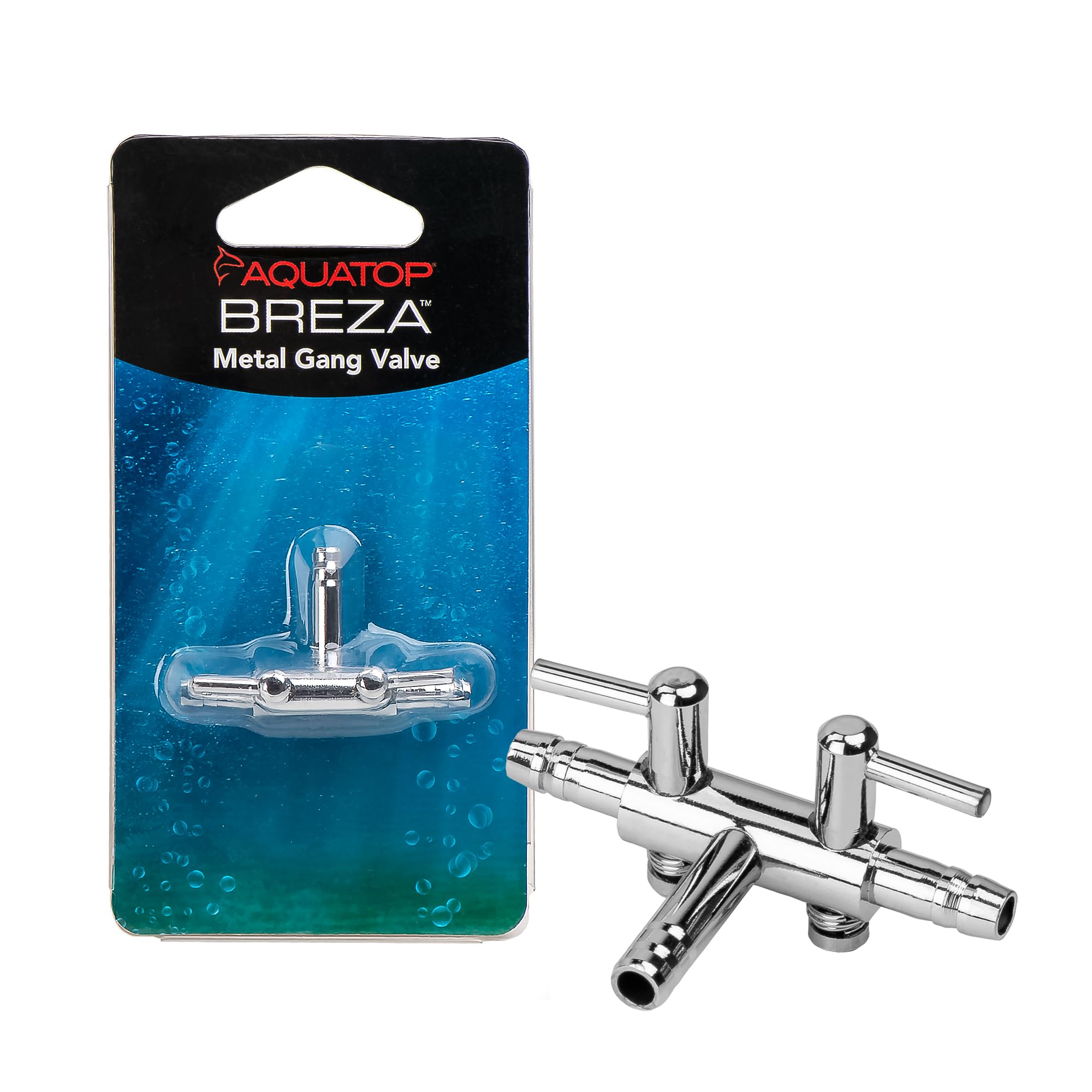Aquatop BREZA 2 Way Metal Gang Valve for Aquarium Air Control - Fish Tank Air Flow Splitter (MGV-02) - Perfect for Oxygen Distribution in Home & Office Aquariums