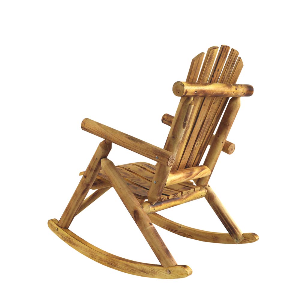 Premium Wooden Rocking Chair for Patio, Porch & Living Room - Indoor/Outdoor Use - Handcrafted Log Design for Relaxation & Comfort - Perfect for Reading, Nursing or Enjoying Your Backyard
