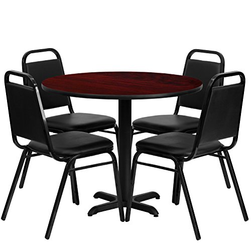 Mahogany Top/Black Vinyl Seat