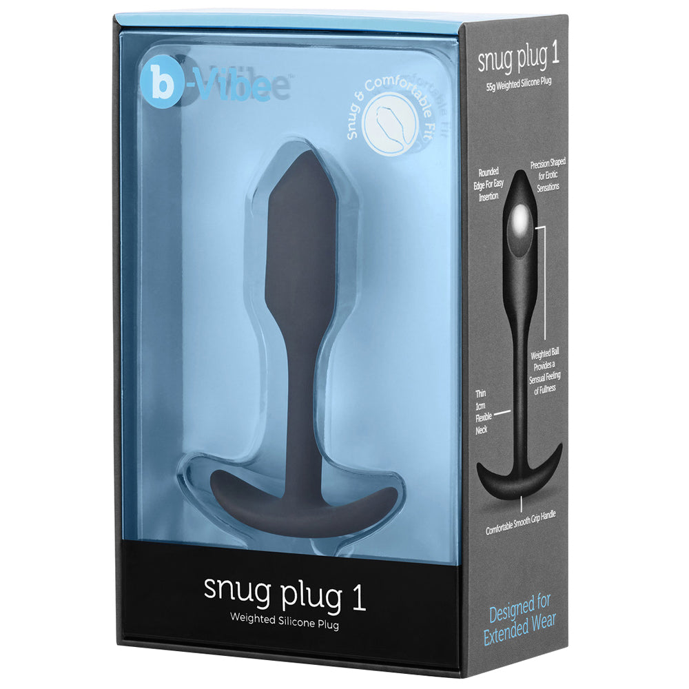 B Vibe Weighted Snug Plug 1 - Premium Anal Plug for Comfort & Pleasure - Perfect for Beginners & Solo Play