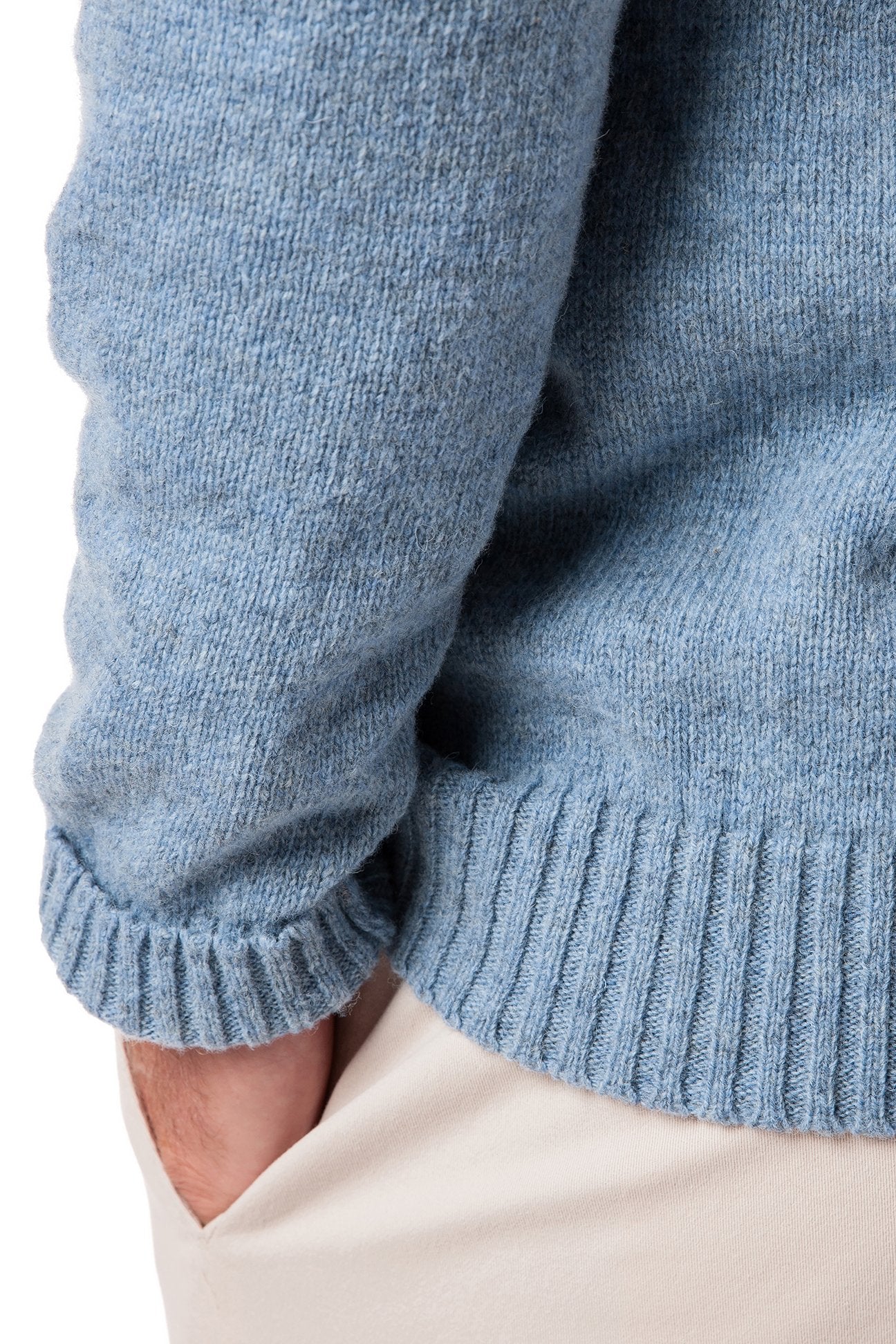 Premium Scottish Shetland Wool Crew Neck Sweater - Blue Mix Color | Warm & Cozy Winter Pullover for Men & Women | Perfect for Casual Outfits, Office Wear & Holiday Gatherings