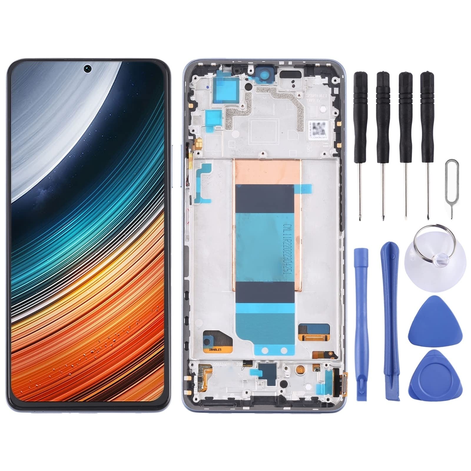 Original Xiaomi Redmi K40S LCD Screen Replacement - Full Assembly with Digitizer & Frame (Blue) | High-Quality Repair Parts for Cracked/Damaged Display | Perfect for DIY Phone Fixes & Professional Repairs