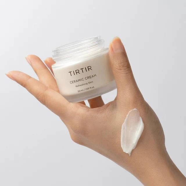 TIRTIR Ceramic Cream 50mL - Hydrating Moisturizer for Dry & Sensitive Skin | Day & Night Face Cream for Women & Men | Korean Skincare for Healthy Glow