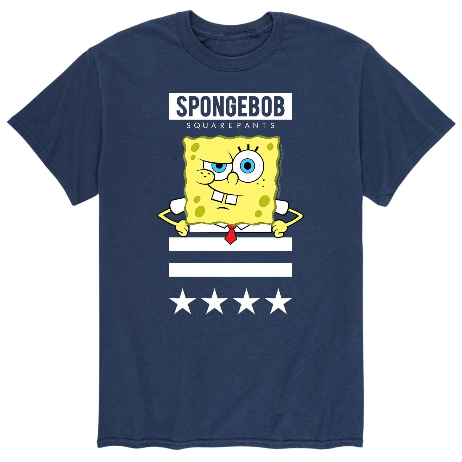 Spongebob Patriotic Men's Short Sleeve Graphic T-Shirt | Hybrid Apparel | Casual Wear for 4th of July & American Holidays