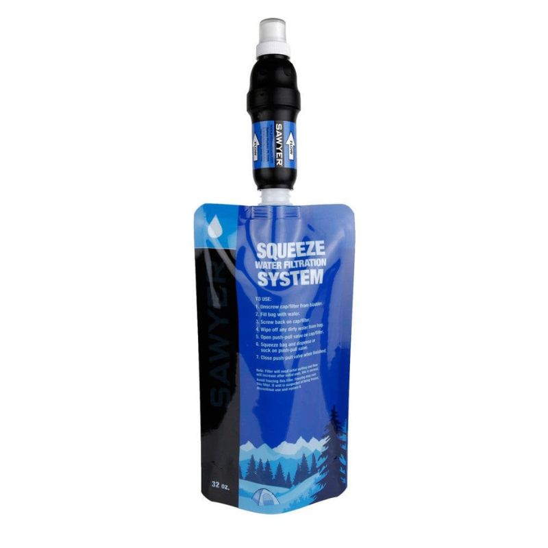 Sawyer Squeeze Water Filtration System - Portable Water Filter for Hiking, Camping & Emergency Preparedness - Removes 99.9999% of Bacteria & Protozoa - Lightweight Backpacking Water Purifier