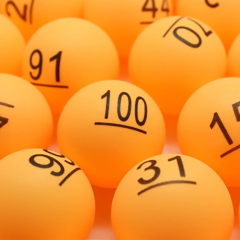 SelfTek 100Pcs Numbered Table Tennis Balls (1-100) - 40mm Beer Pong & Raffle Balls for Party Games, Lottery Draws, and Fun Events - Perfect for Drinking Games, Bingo Nights & Casino-Themed Parties