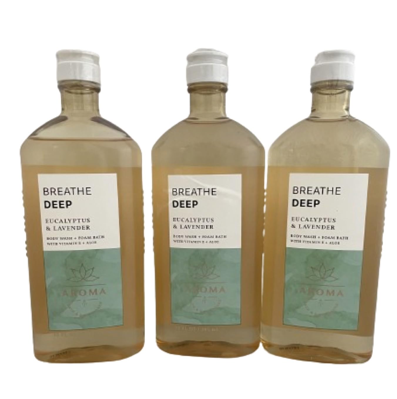 Bath & Body Works Aromatherapy Eucalyptus Lavender Body Wash & Bubble Bath - 10 fl oz (3 Pack) - Stress Relief & Relaxation for Shower & Bath Time
