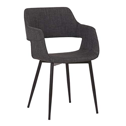 Allora Open Back Dining Accent Chair in Charcoal Gray - Modern Kitchen & Dining Room Furniture for Home Decor | Perfect for Breakfast Nook, Small Space Dining, and Farmhouse Style Interiors