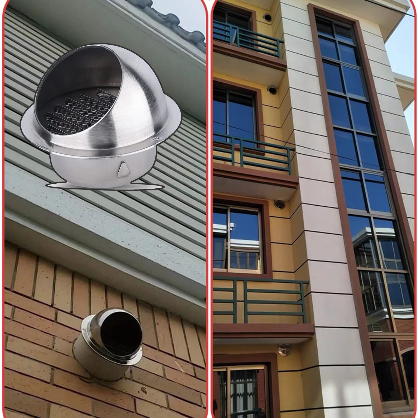 Stainless Steel Round Air Vent with Built-in Fly Screen Mesh - 70mm/2.76in Wall Vent Cap for Home Ventilation - Perfect for Living Rooms, Kitchens & Bathrooms