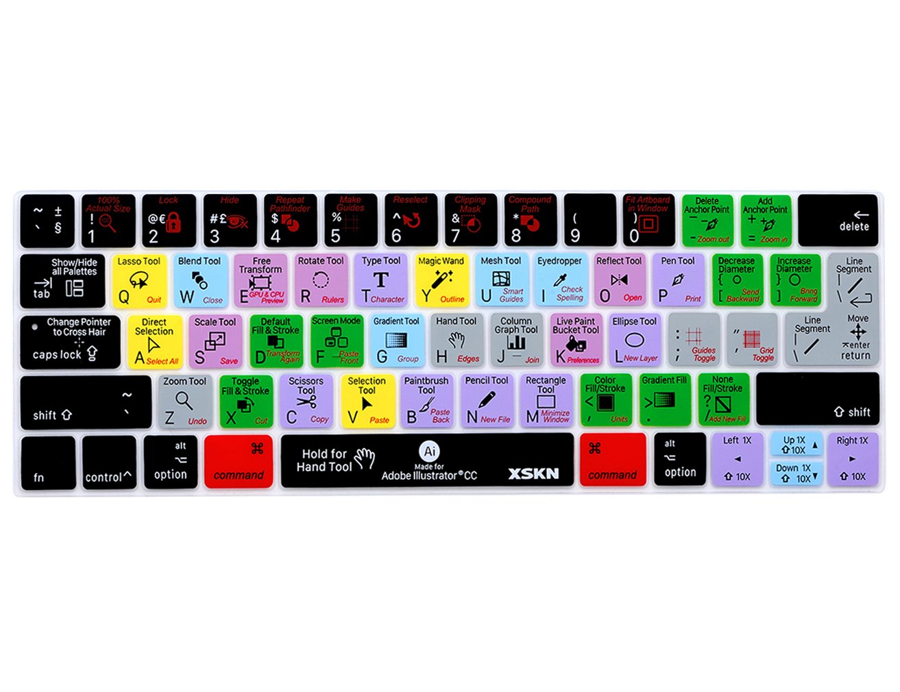 Adobe Illustrator Shortcut Keys Silicone Keyboard Cover for MacBook Pro 13