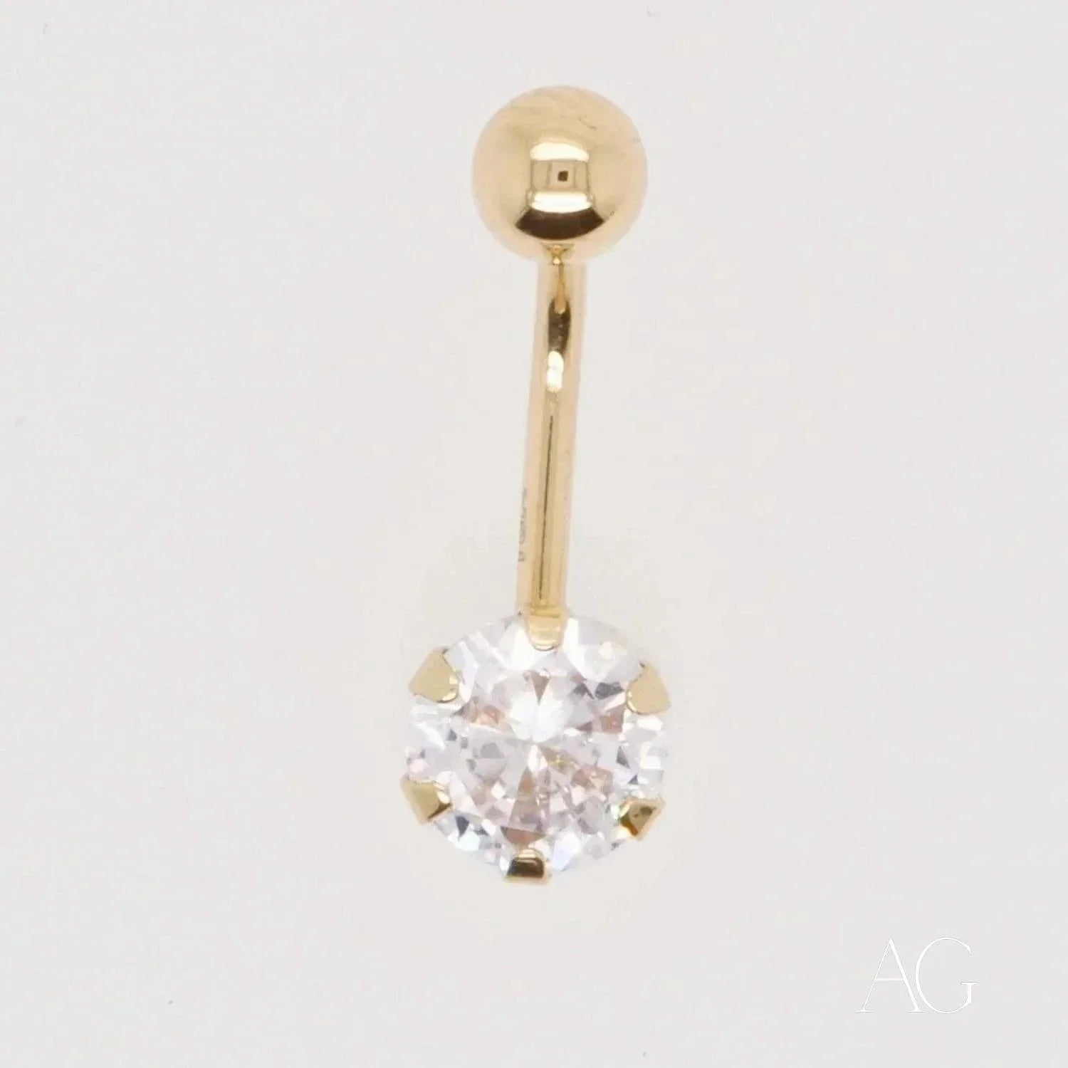 Elegant 18k Gold Belly Button Ring with Cubic Zirconia - Perfect for Navel Piercing Jewelry, Belly Chain Accessories & Summer Beach Fashion