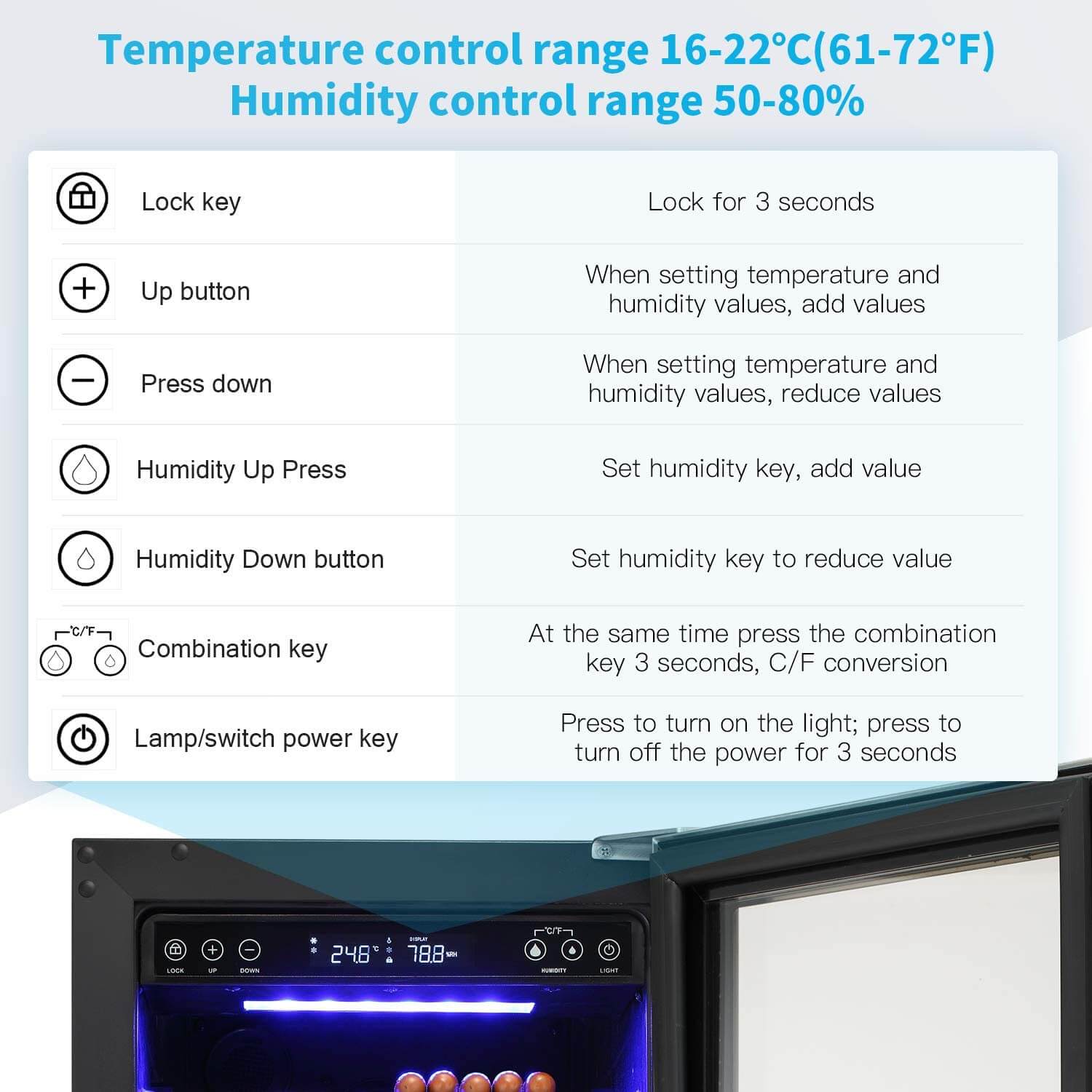 Antarctic Star X51 15 Inch Electric Cigar Humidor with Touch Panel - Silver | Premium Cigar Storage for Home, Office & Gifts | Digital Temperature & Humidity Control