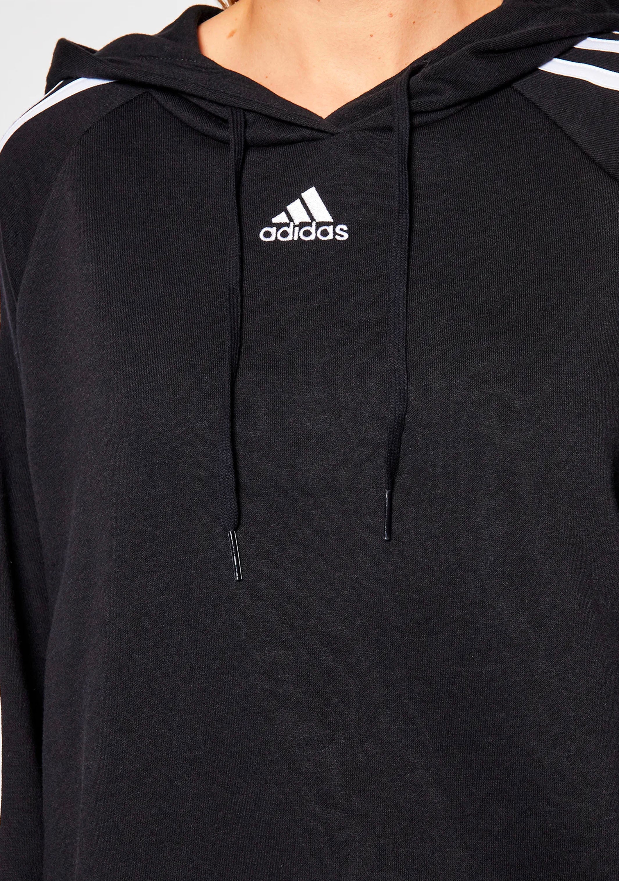Adidas Women's Essentials Loose Fit 3-Stripes Cropped Hoodie GL1460 - Casual Streetwear for Gym, Running & Everyday Comfort