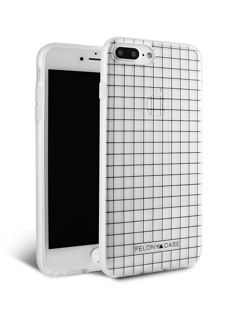 Premium Clear iPhone 8 Plus/7 Plus/6s Plus/6 Plus Case with Black Grid - Shock-Absorbing TPU & PC Hybrid Protective Cover | Slim Fit, Anti-Scratch Screen Protection | Perfect for Daily Use, Travel & Outdoor Activities