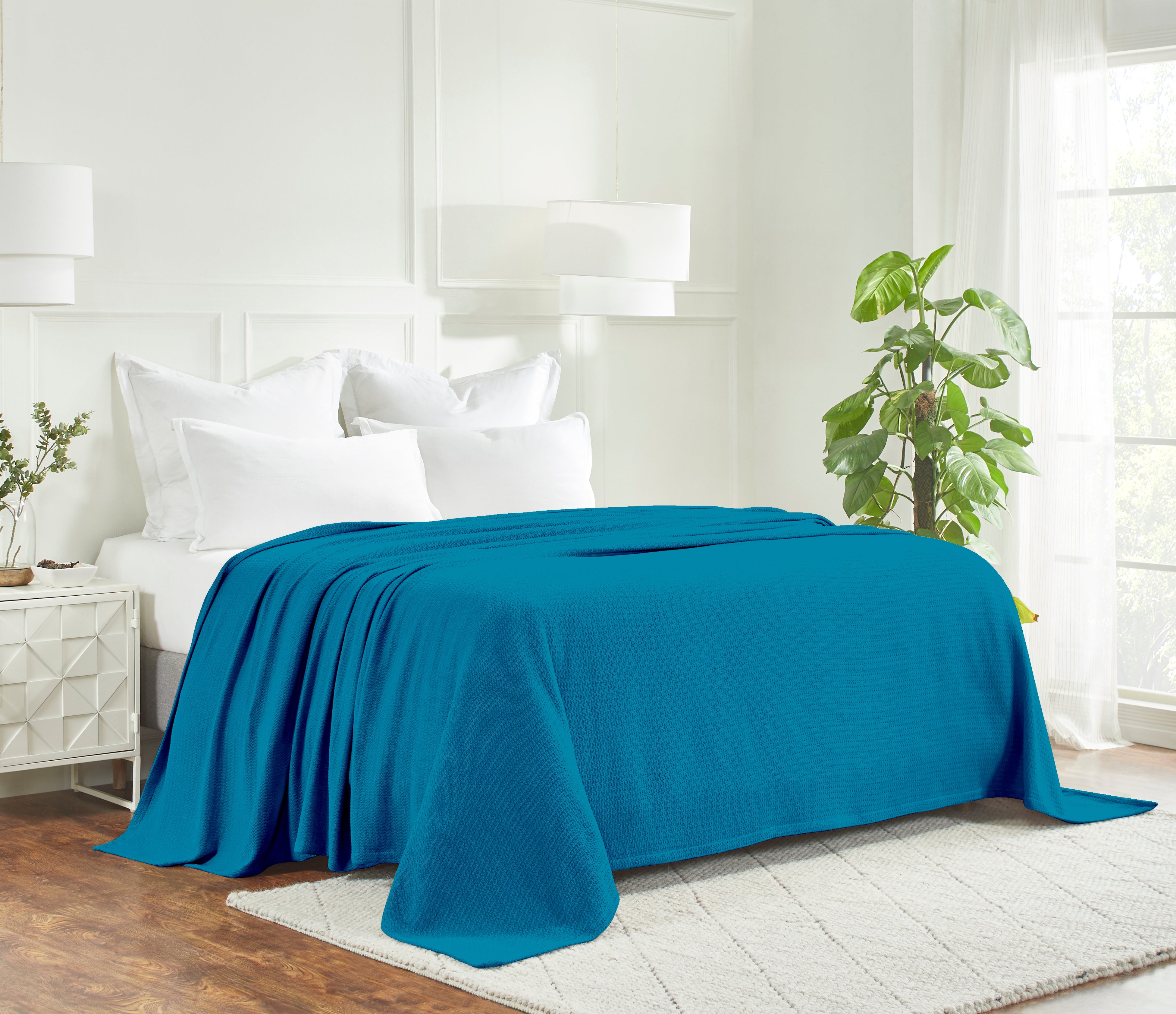 Premium Textured Cotton Waffle Weave Blanket - Soft & Breathable Throw for Bed, Sofa & Couch - Cozy Home Decor Gift for All Seasons