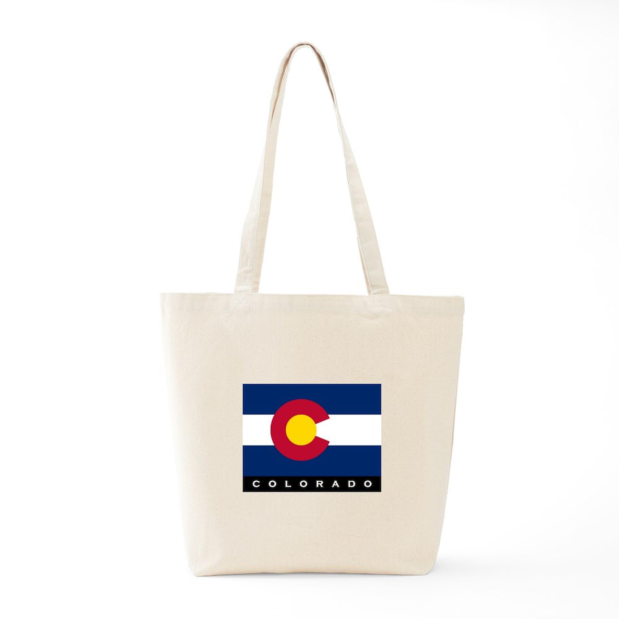 Colorado State Flag Tote Bag - Natural Canvas Reusable Shopping Bag for Groceries, Beach & Travel | Eco-Friendly Cotton Tote with Durable Handles