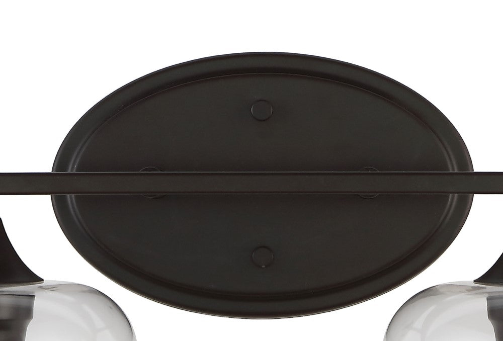 Rustic LED Vanity Light with Iron and Glass - Jayne Cottage Style for Bathroom, Bedroom, or Dressing Room Makeup Area
