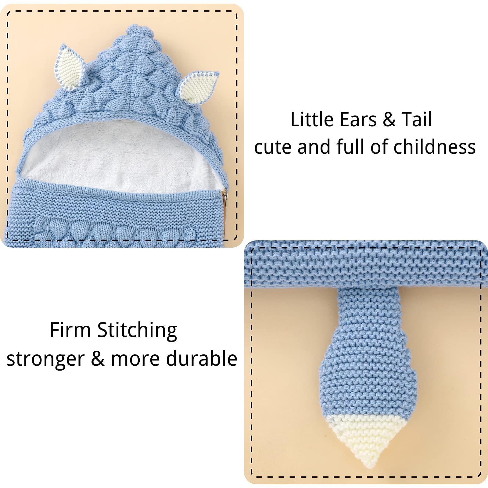 Opewod Unisex Baby Swaddle Blankets - Soft Fleece Knit Swaddle Wrap for Newborns 0-12 Months - Warm Stroller Wrap for Baby Girls & Boys - Perfect for Sleeping, Nursing & On-the-Go Comfort