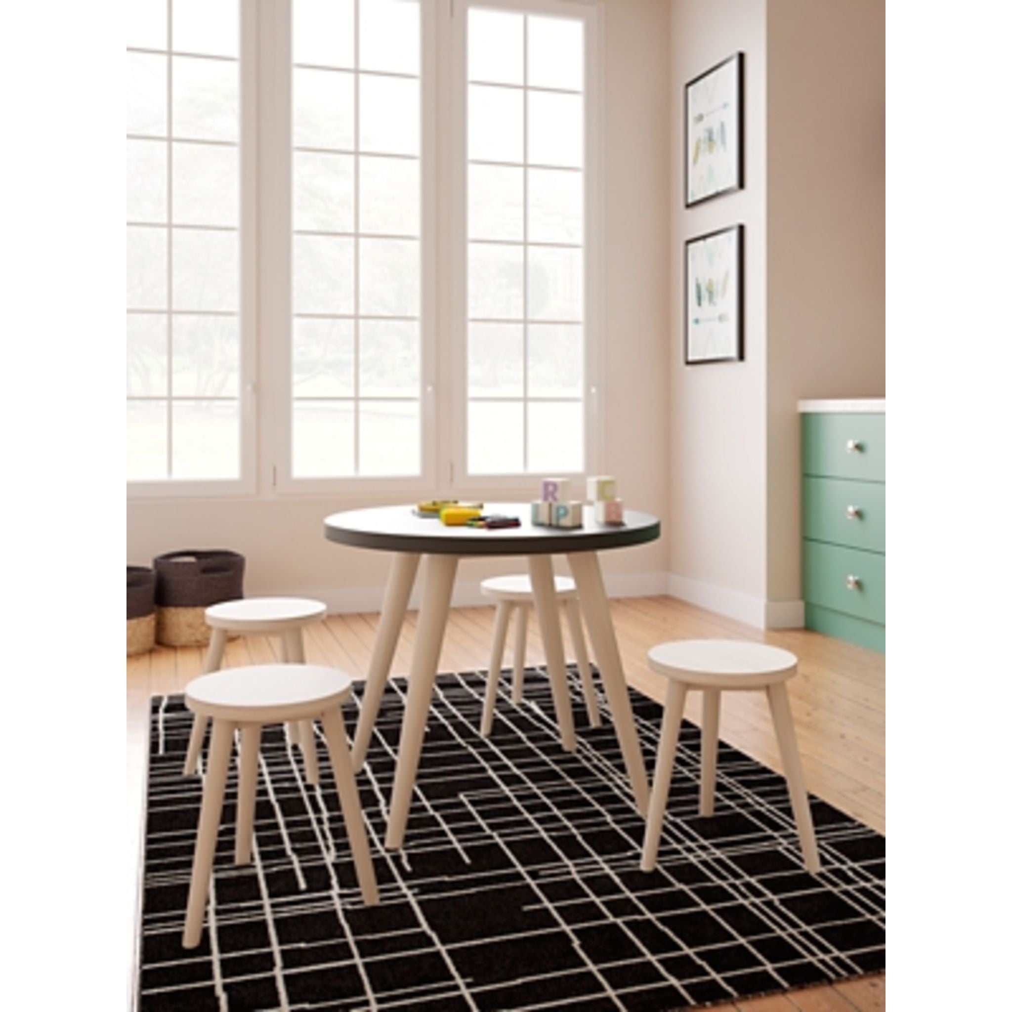 Blariden Kids Table and Chairs Set - Adjustable Height Children's Furniture for Playroom, Classroom, or Home - Perfect for Toddlers, Arts & Crafts, Snack Time, and Learning Activities