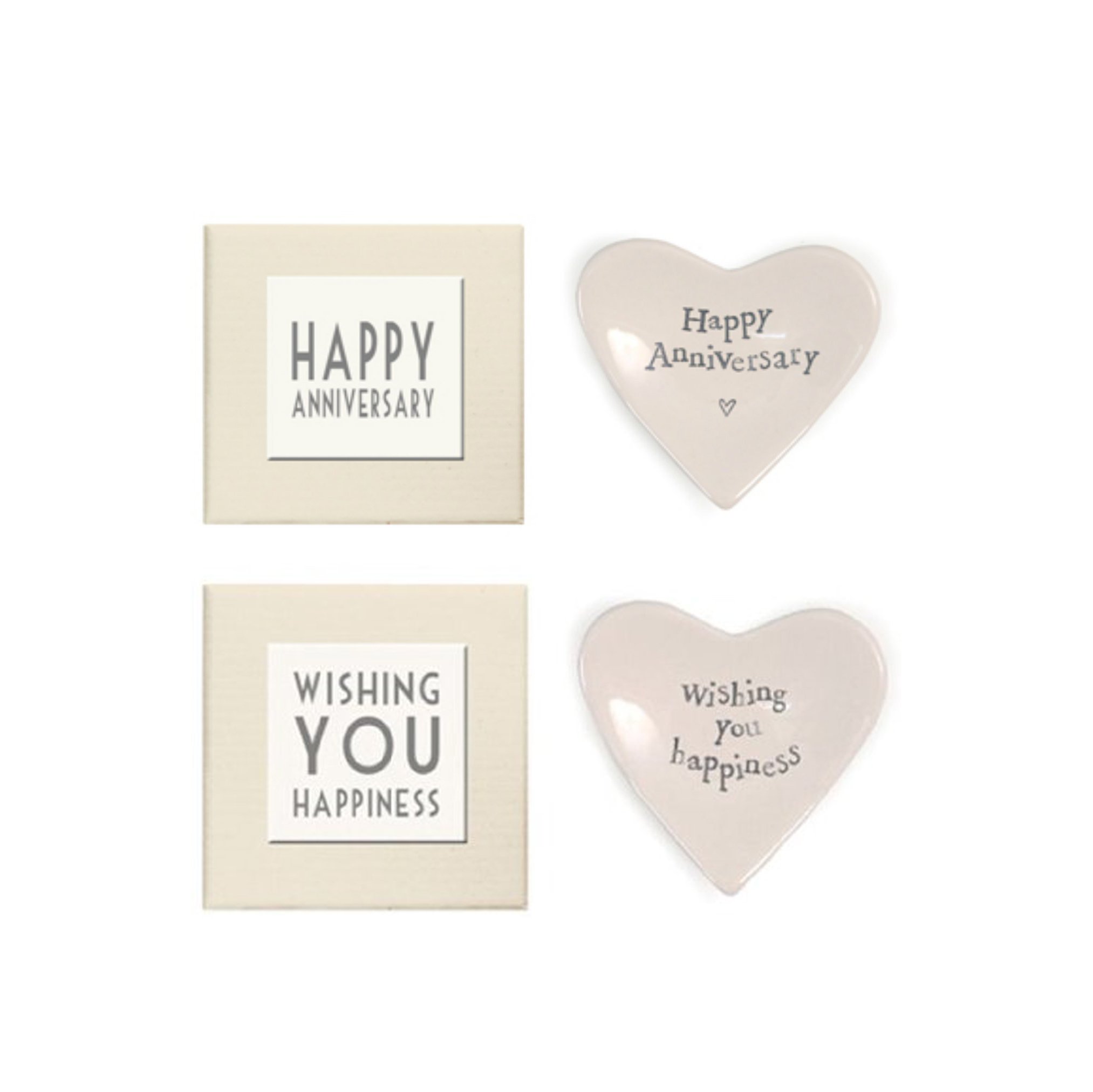 2-Piece Heart-Shaped Ceramic Dish Set - 